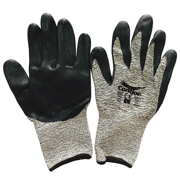 Guantes recubiertos resistentes a cortes Condor, Nivel de corte A4, calibre 10, color gris, XL (10) - 48UR10