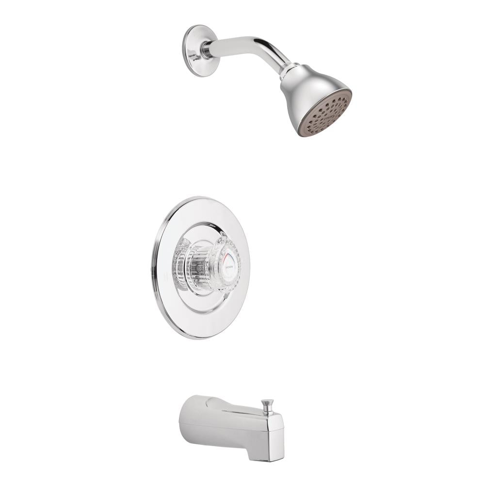 Grifo para bañera y ducha de una sola función, con acabado cromo, estilo Chateau de Moen (Válvula no incluida) T471EP