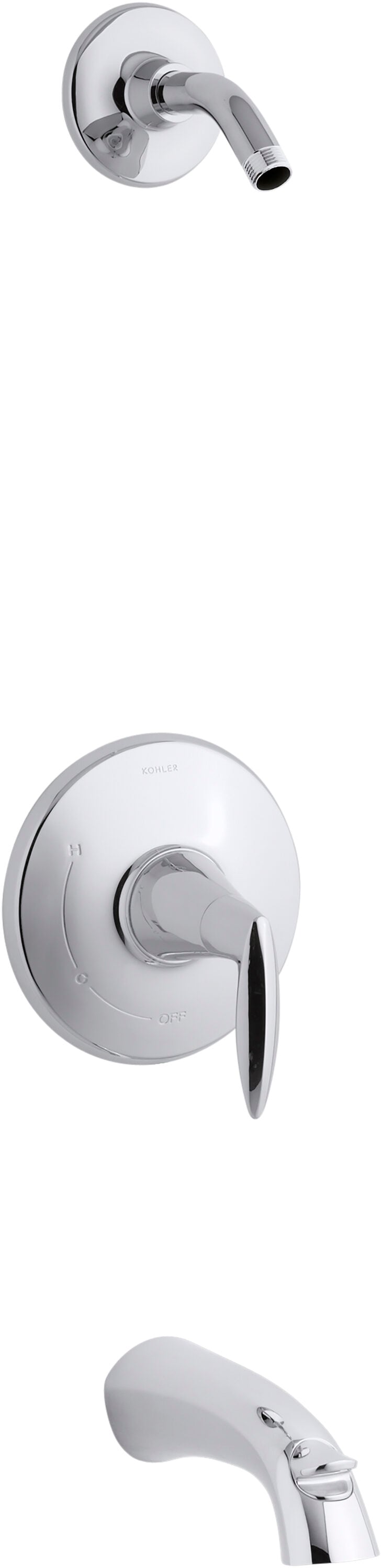 Grifo para bañera y ducha de función única con un mango cromado pulido KOHLER Alteo