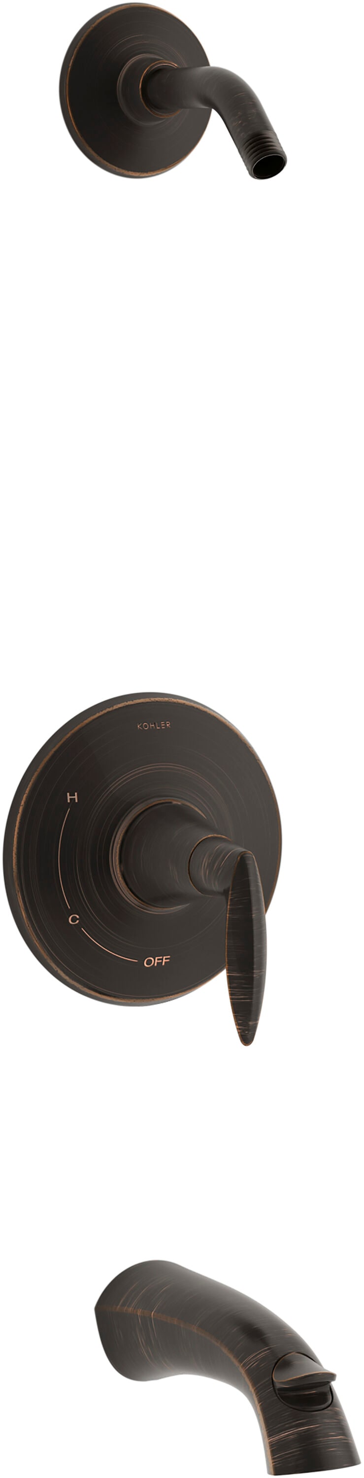Grifo de Bañera y Ducha de una Manija en Bronce Frotado con Aceite KOHLER Alteo Se Vende por Separado with Valve TLS45104-4-2BZ