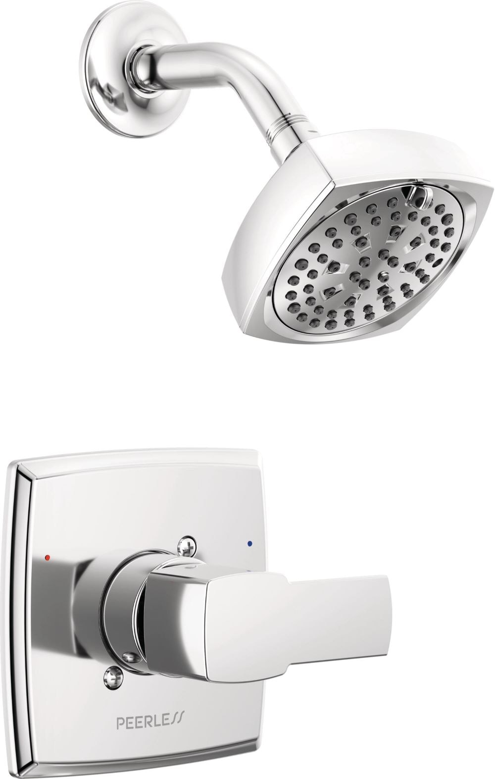 Grifo de bañera y ducha cuadrado de 4 pulgadas con una sola manija y funciones múltiples, estilo Ezra cromado de calidad superior