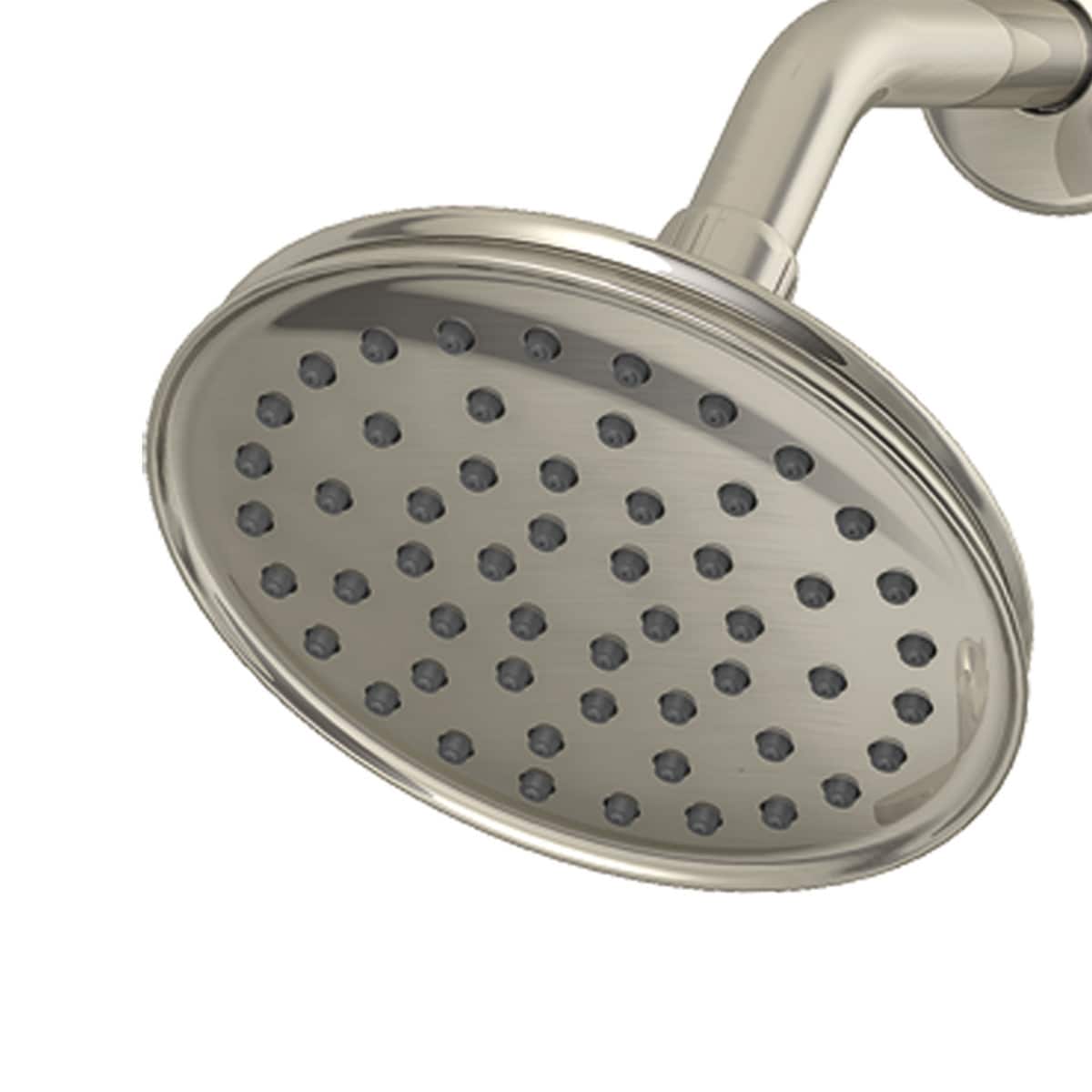 Grifo de bañera y ducha de 6 pulgadas con acabado en níquel cepillado de 1 manija de función única en forma redonda - EZ-FLO Metro 10677