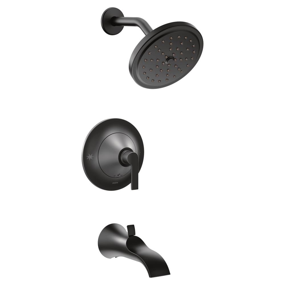 Mezcladora de Bañera y Ducha de 1 Manija de Moen Doux Negro Mate de 4 Pulgadas (Válvula no incluida) TS2203BL