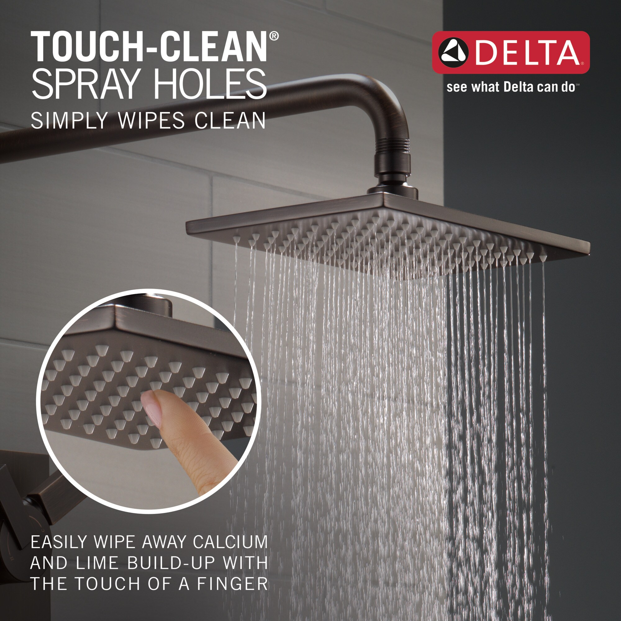 Grifo monomando de bañera y ducha cuadrado de 5.7000 pulgadas en bronce veneciano Delta Vero con válvula T14453-RB-WE.