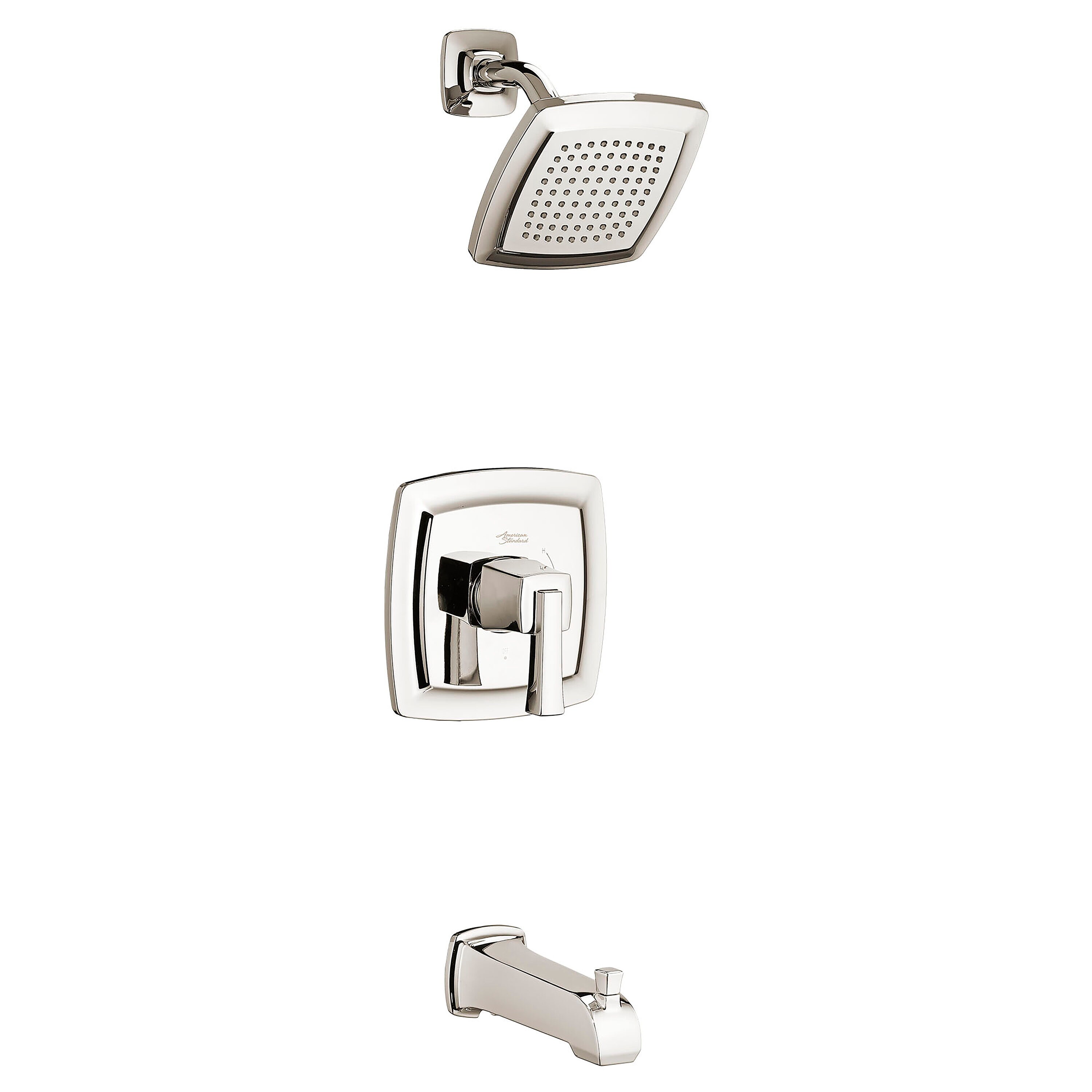 American Standard Grifo para bañera y ducha de 1 manija y función única en Níquel Pulido Townsend 6.125 pulgadas