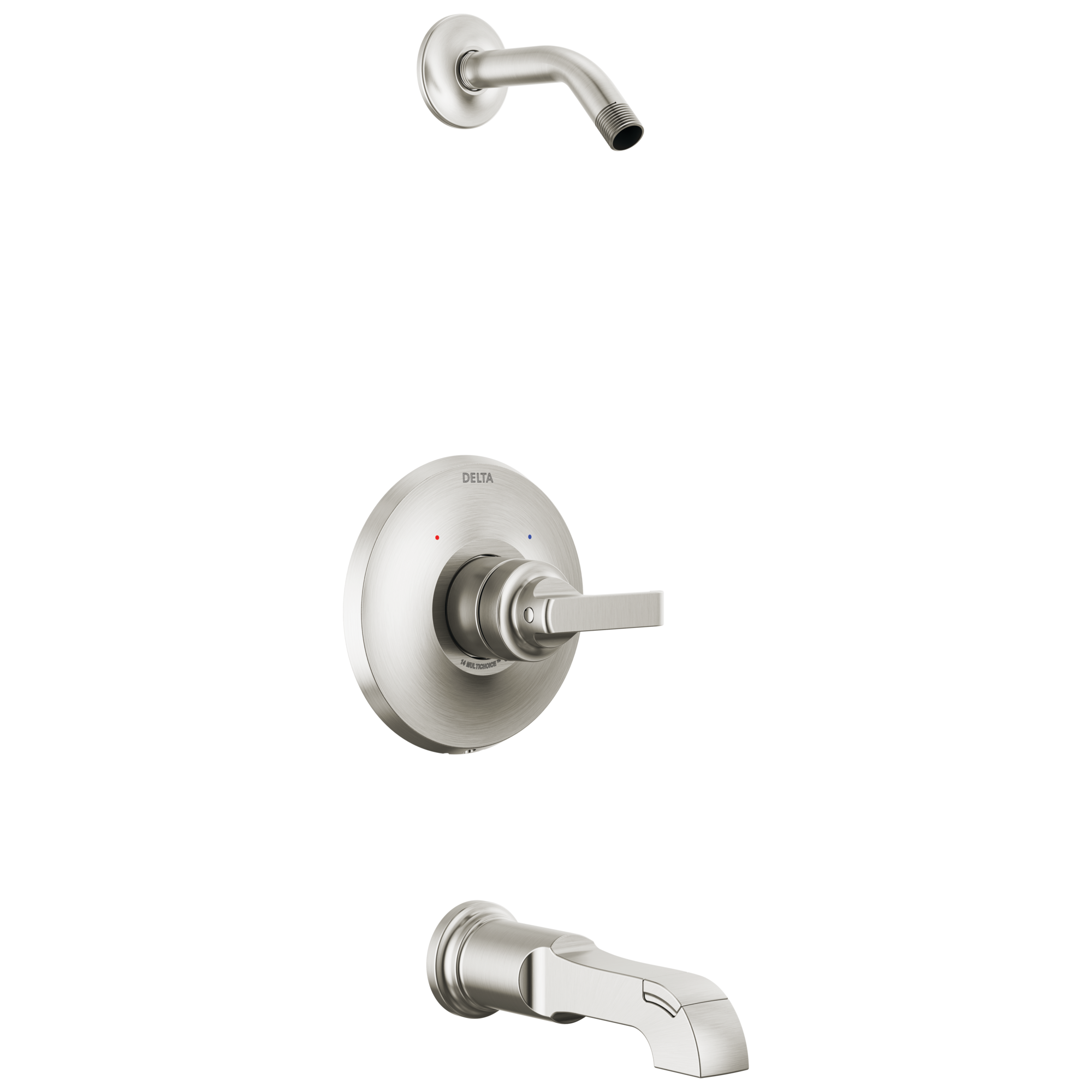 Grifo para bañera y ducha de una manija con acabado Lumicoat Stainless Delta Tetra - Se vende por separado T14489-SS-PR-LHD