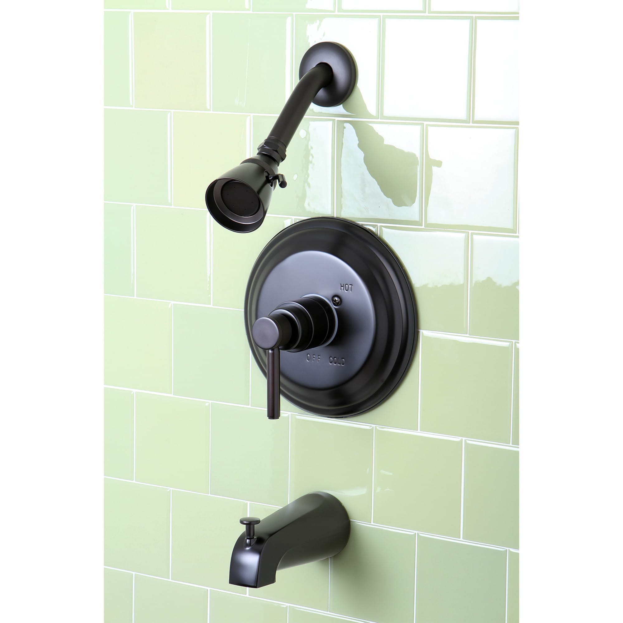 Elementos de Diseño Concuerdo Bronce Frotado con Aceite Manija única Función única 3.75 Pulgadas Redondo Grifo de Bañera y Ducha con Válvula EB2635DL