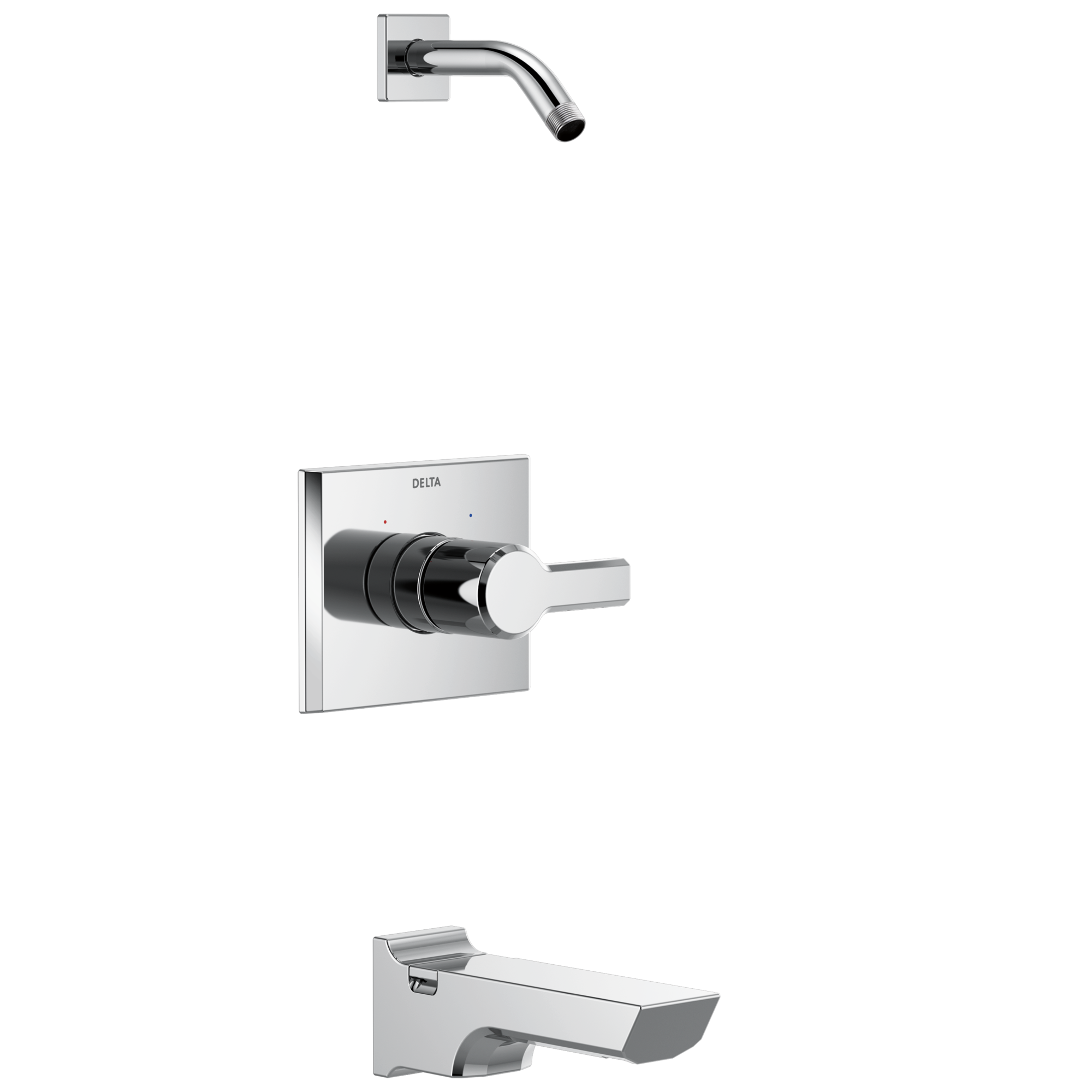 Grifo de bañera y ducha de una manija cromado Delta Pivotal Lumicoat - Se vende por separado T14499-PR-LHD