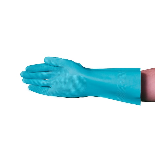 Guantes resistentes a químicos Vguard Nitrile Green, con forro de felpa, puño recto de 13", paquete de 288 - C14B28