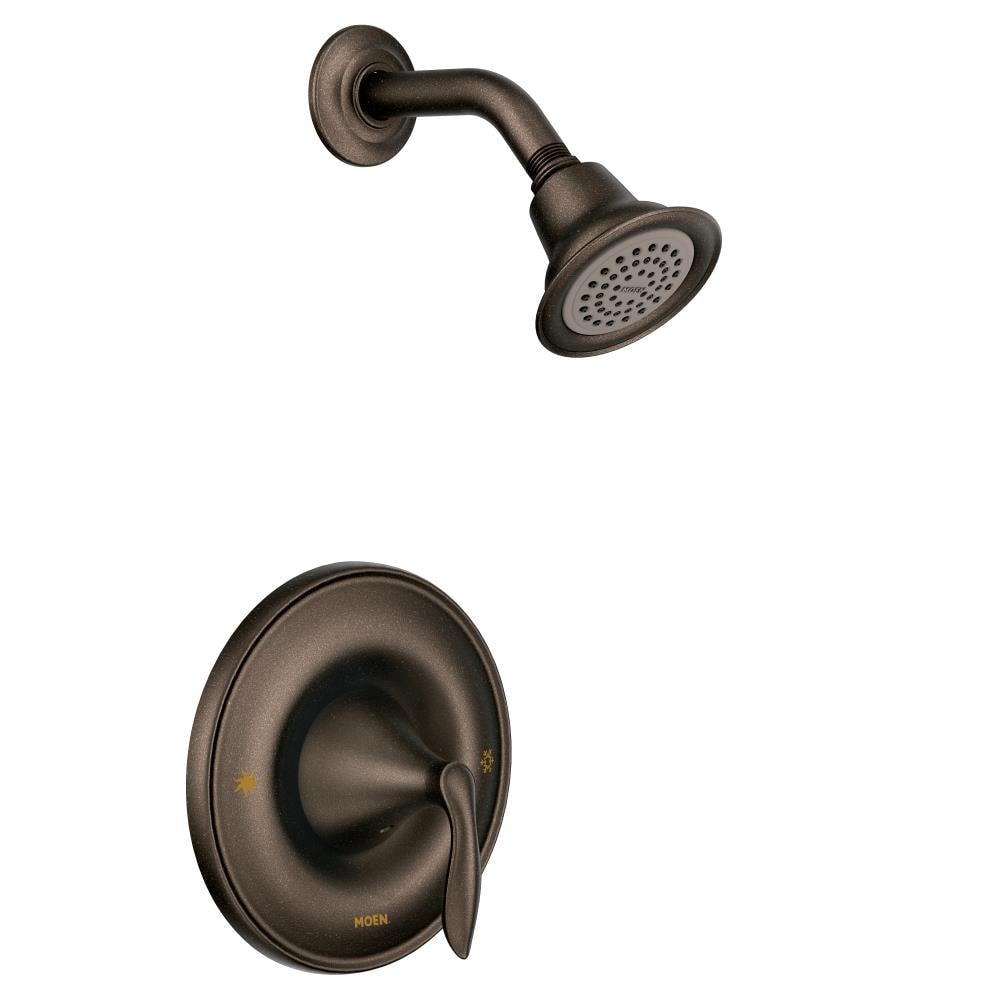 Llave de regadera redonda de 1 asa en bronce aceitado Moen Eva (Válvula no incluida)