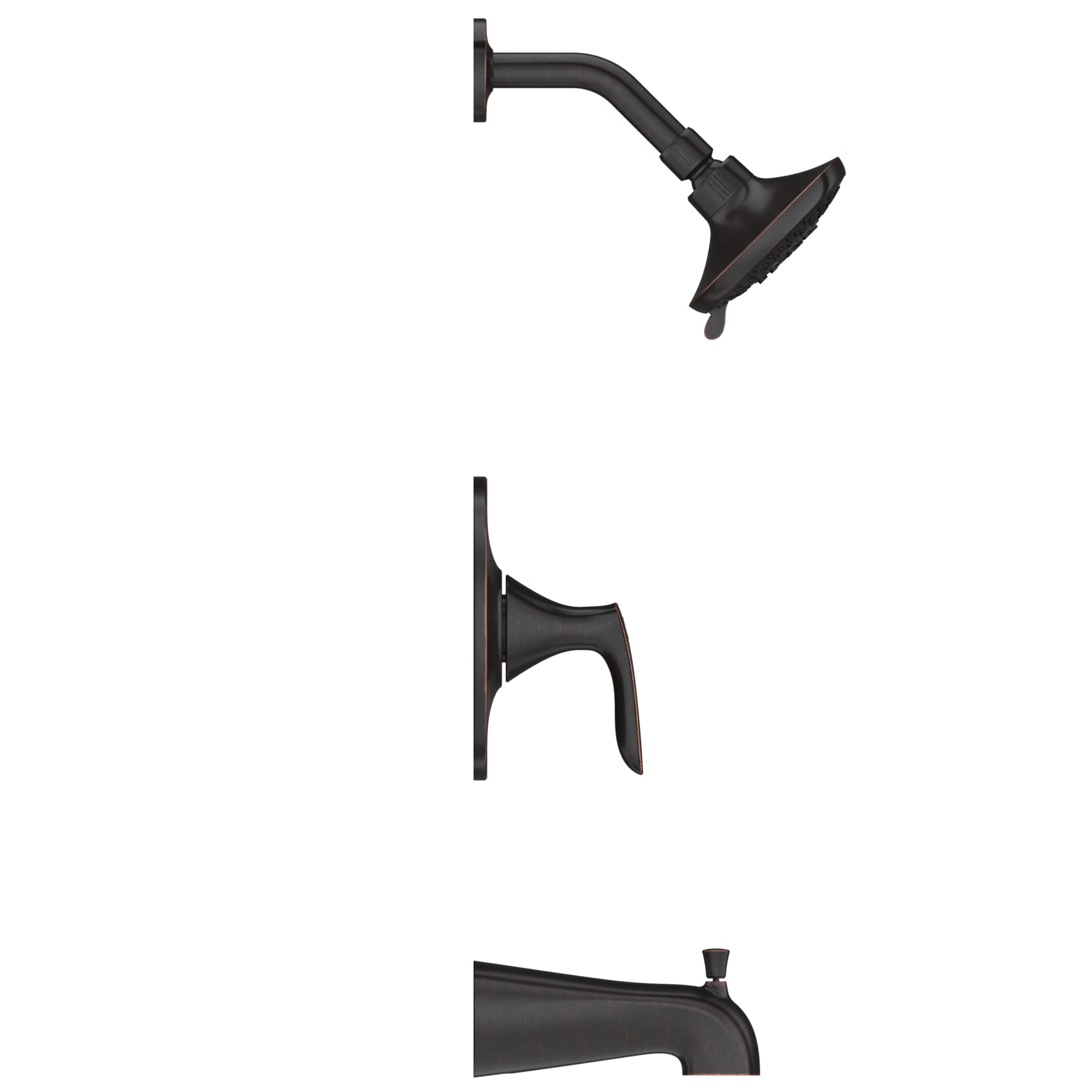 Pfister Weller Bronce Toscano 1 manija Monomando Función única Grifo de ducha redondo de 3.219 pulgadas LG89-8WRY
