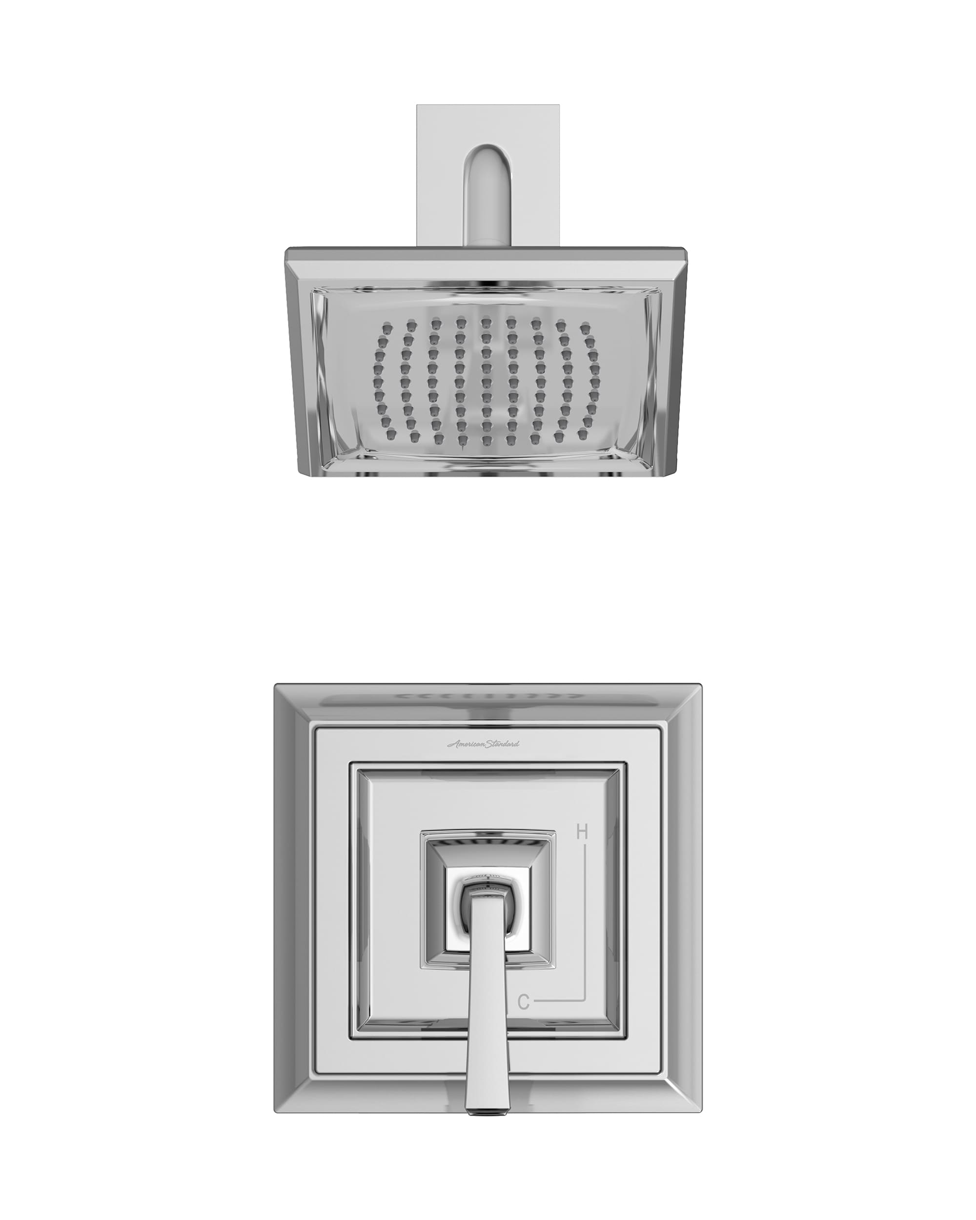 
American Standard Town Square S Llave Monomando para Regadera de 1 función de 6.31 pulgadas cuadradas en cromo pulido TU455501.002