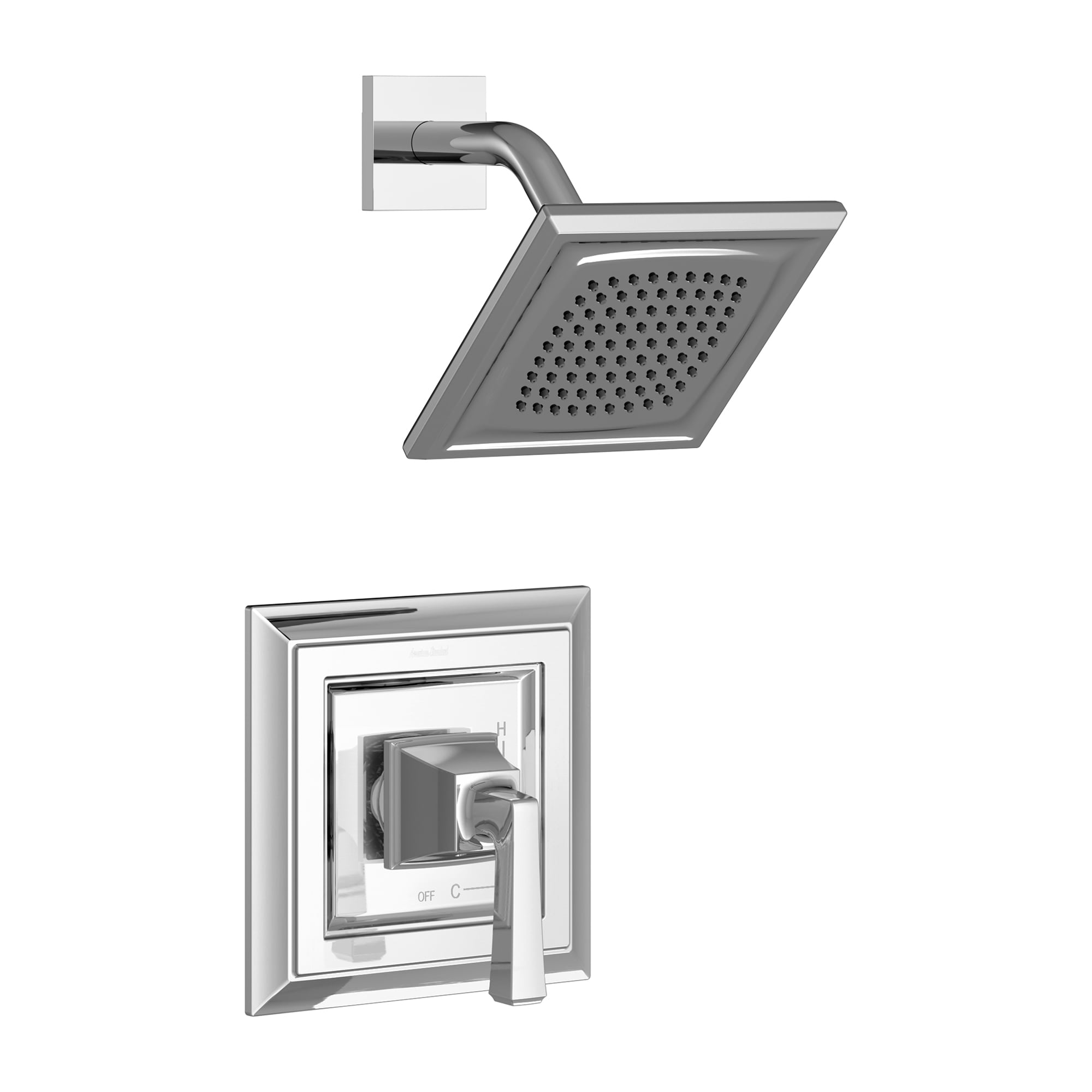 
American Standard Town Square S Llave Monomando para Regadera de 1 función de 6.31 pulgadas cuadradas en cromo pulido TU455501.002