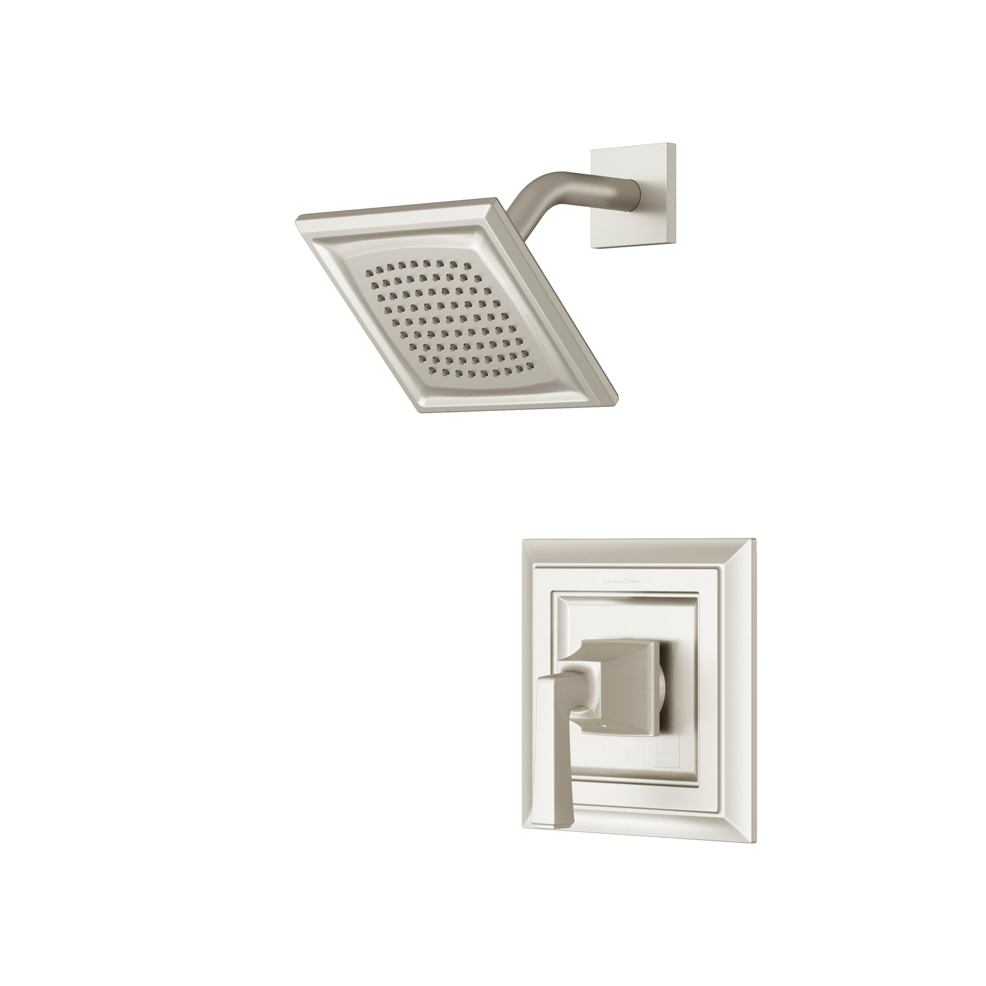 Regadera Cuadrada de 6.31 Pulgadas con un Solo Mango en Níquel Cepillado de la línea Town Square de American Standard