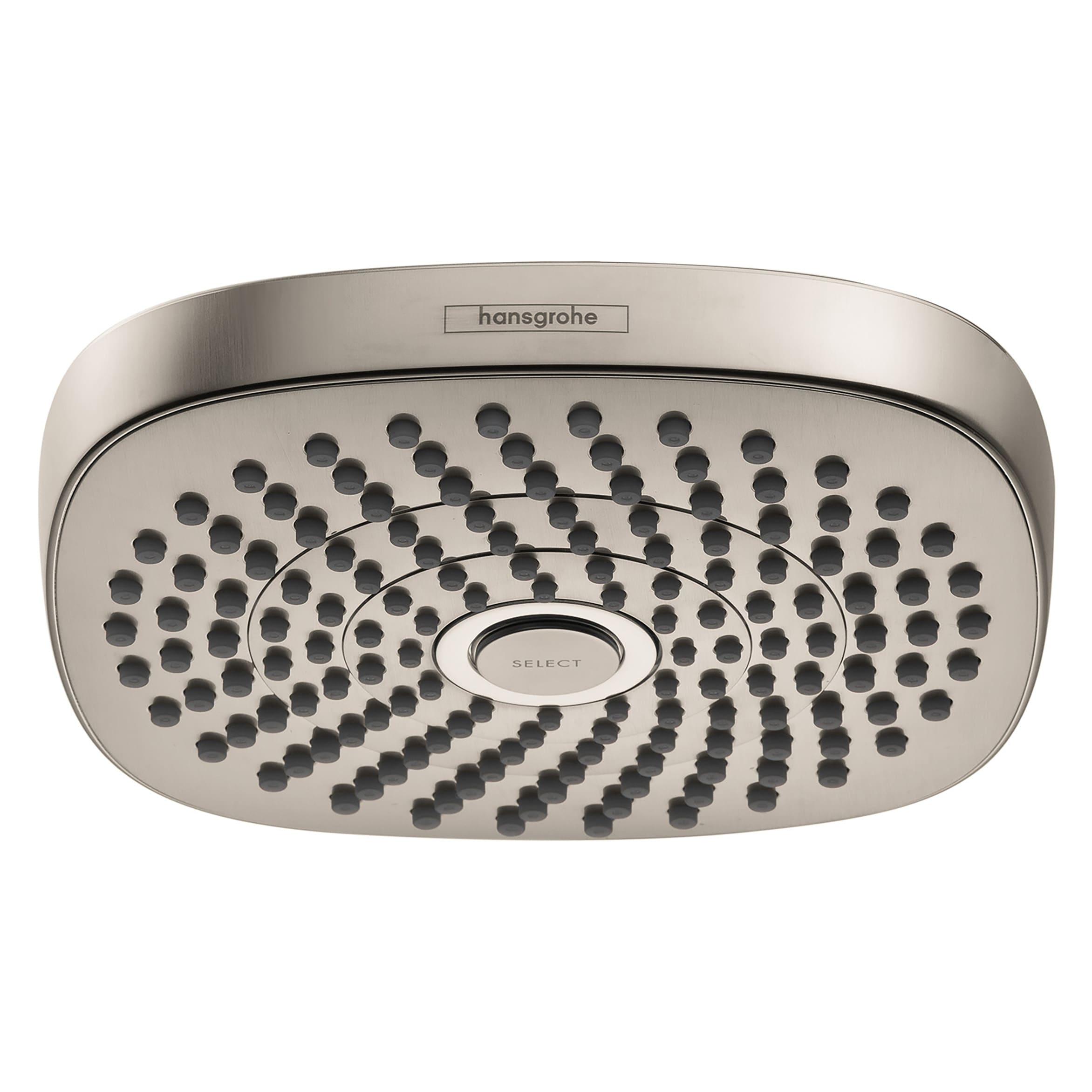 Hansgrohe Níquel Cepillado Se vende por separado Regadera cuadrada de 7.38 pulgadas con funciones múltiples 26817821
