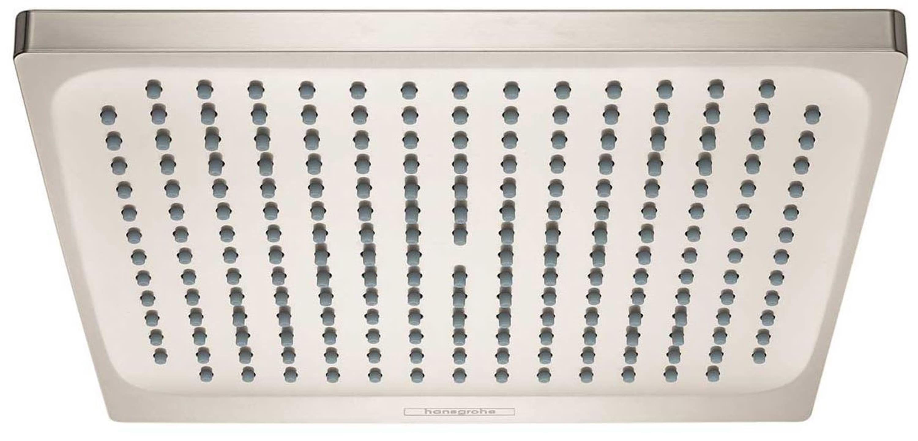 Cabezal de ducha cuadrado de 9.5 pulgadas con función única, niquelado cepillado Hansgrohe, se vende por separado