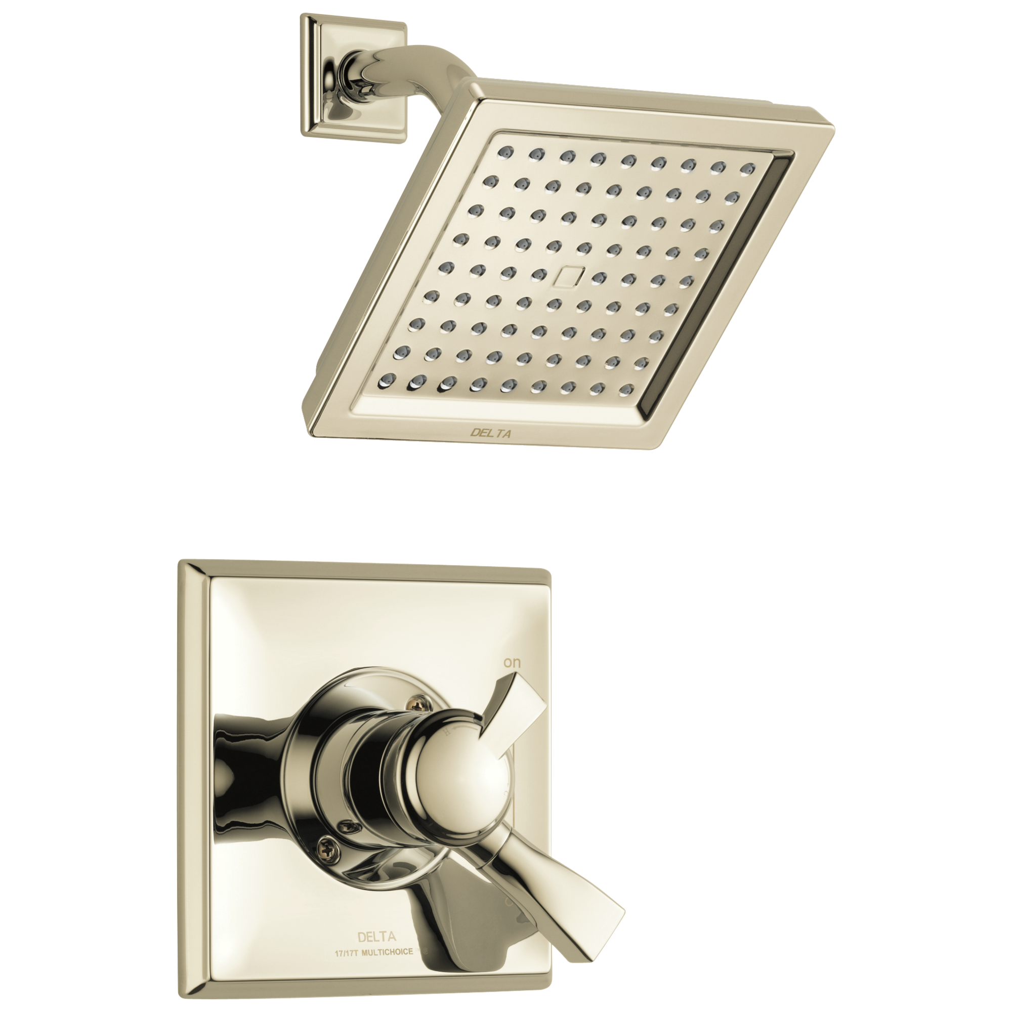 Grifo para ducha de 2 manijas en níquel pulido Delta Dryden de 6.5625 pulgadas.