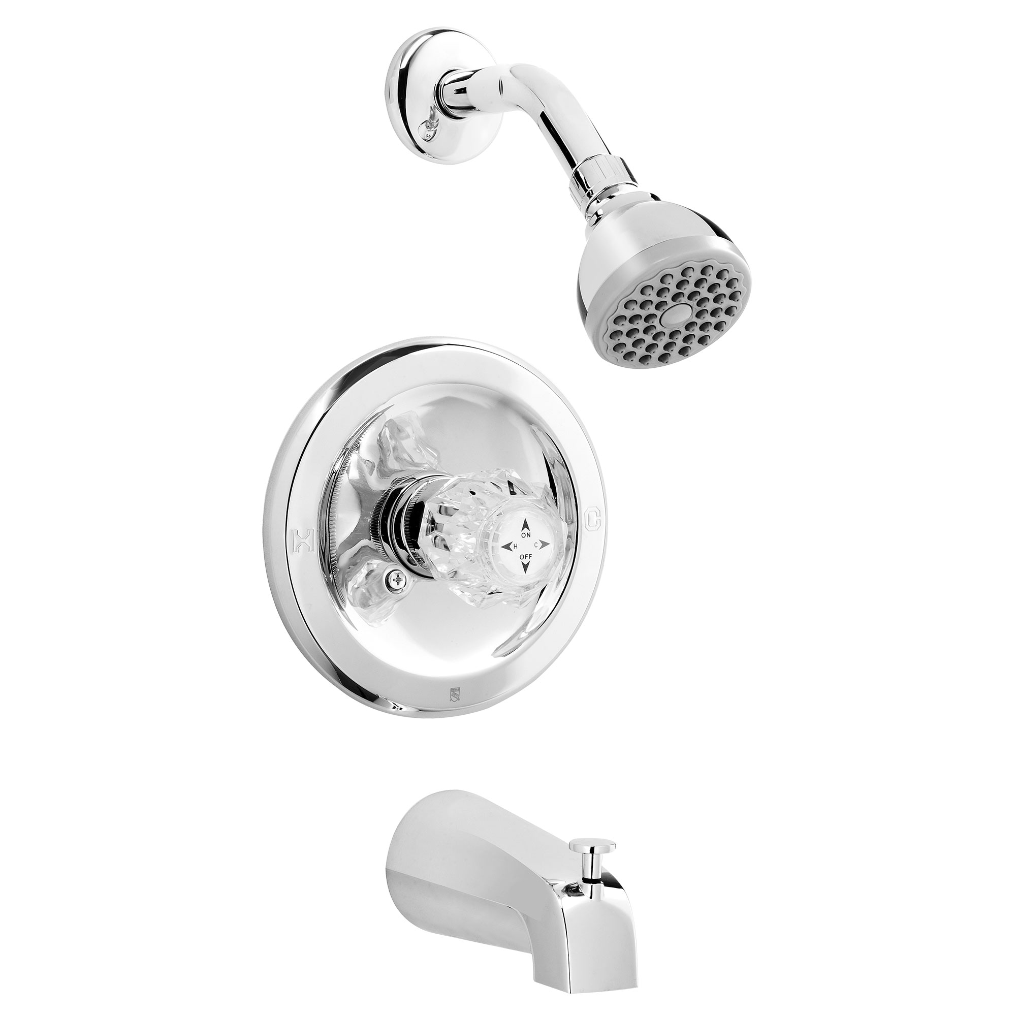 Grifería de ducha redonda de 2.75 pulgadas con llave de cromo pulido de una sola función de Belanger Essential EBA90BCP