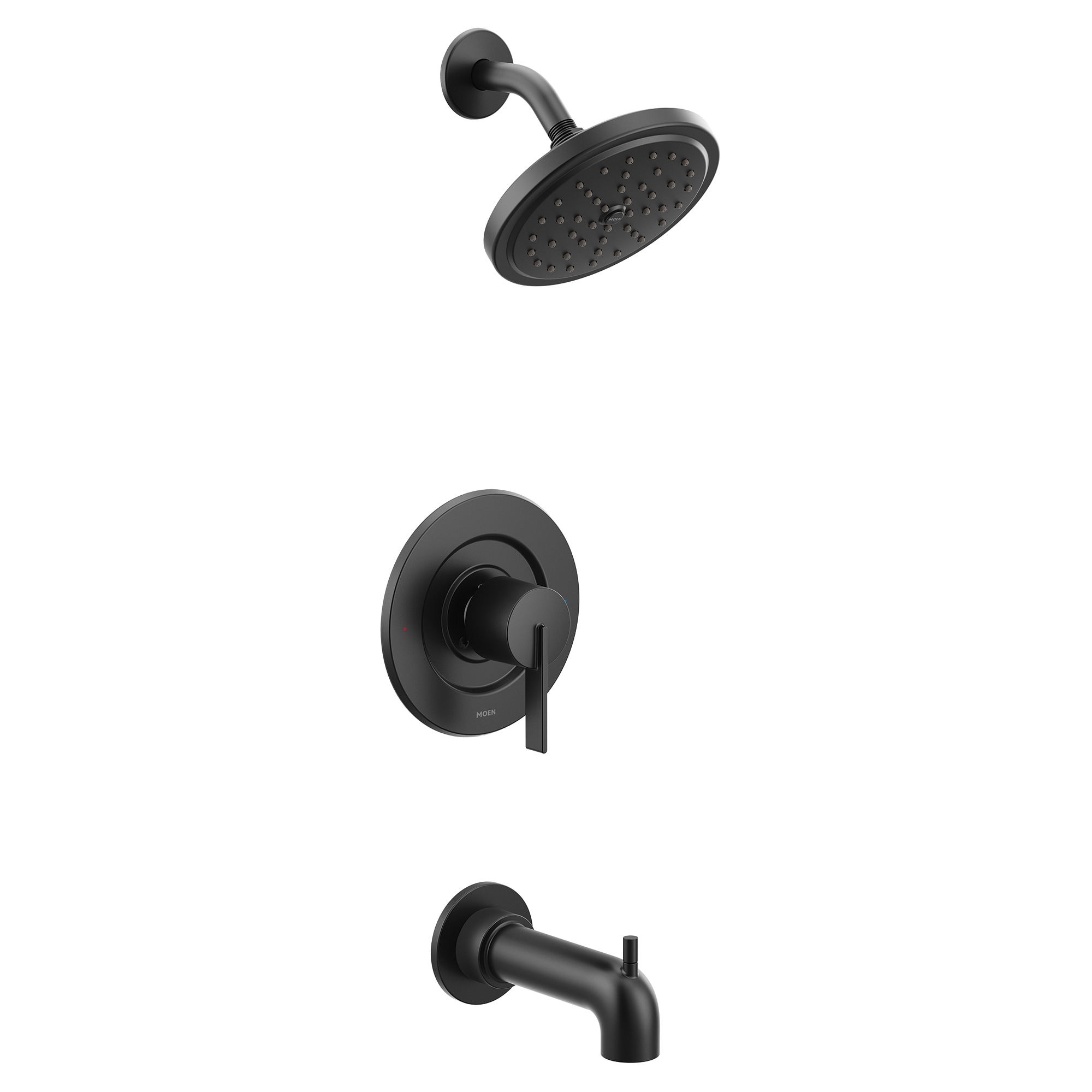 Grifo para ducha de una sola función con 1 mango en negro mate de 6.75 pulgadas de Moen Co.