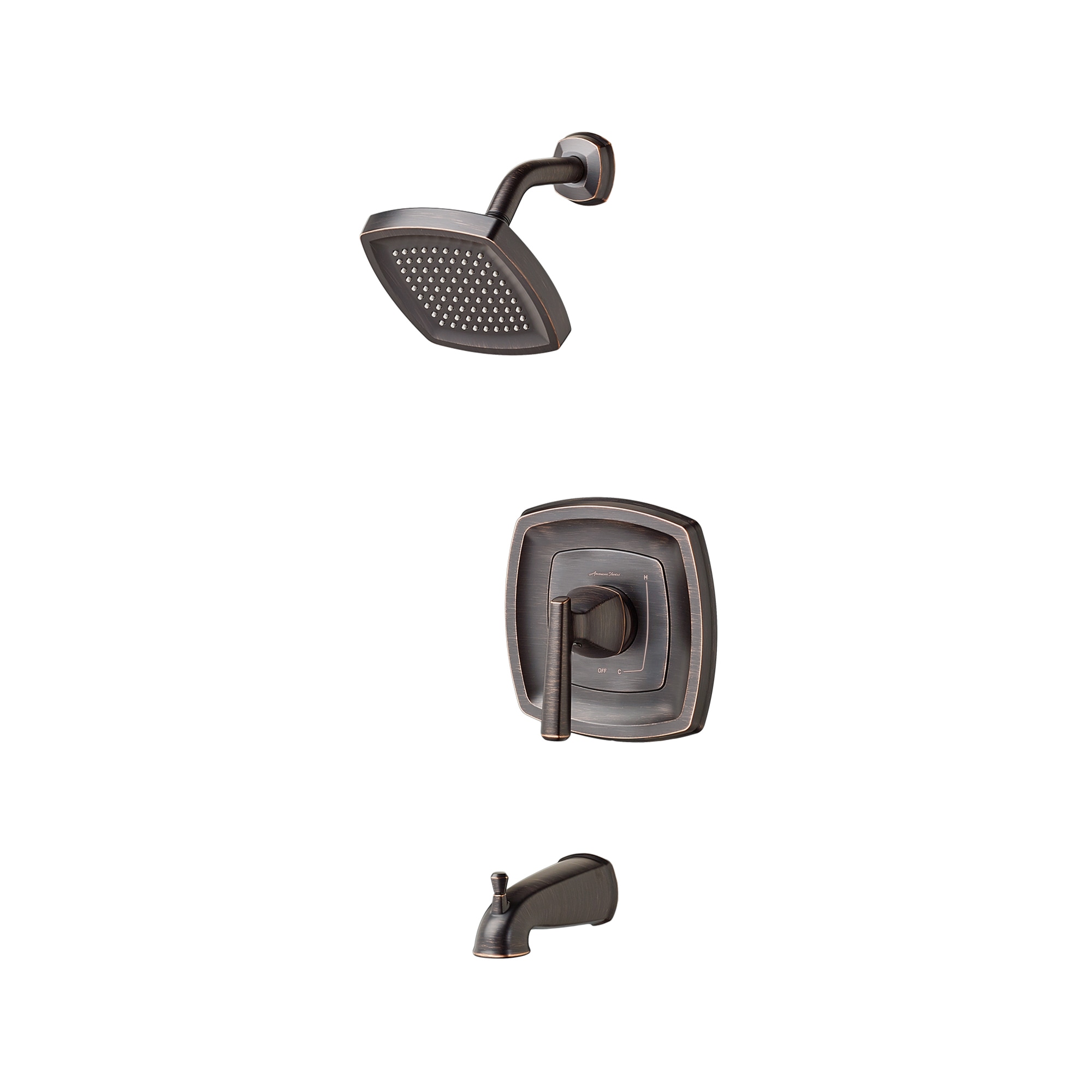 Mezcladora de regadera redonda de función única con un mango en bronce legado de American Standard Edgemere 5.75 pulgadas TU018502.278.