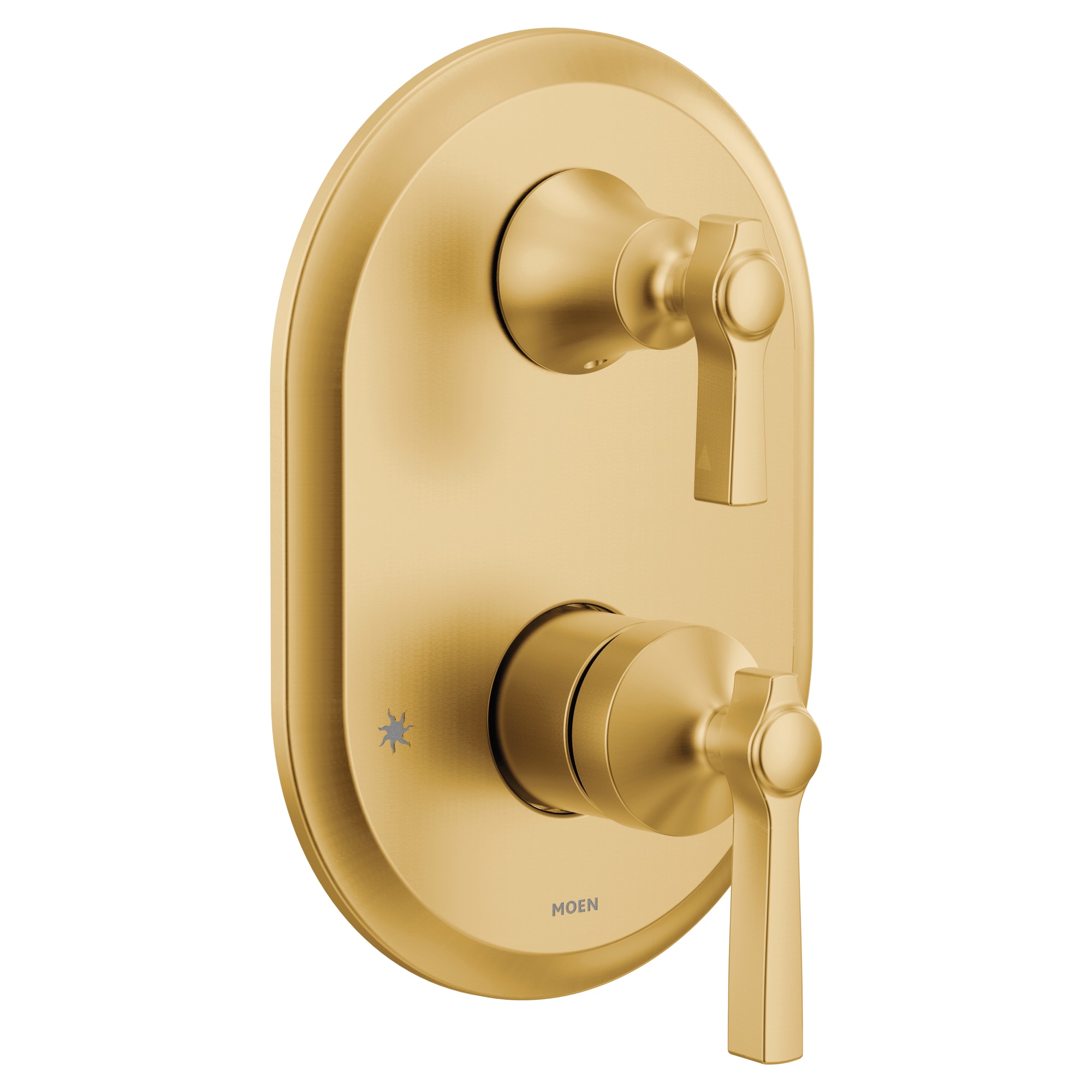 Grifo de ducha de 2 manijas en dorado cepillado Moen Flara Se vende por separado UTS2411BG