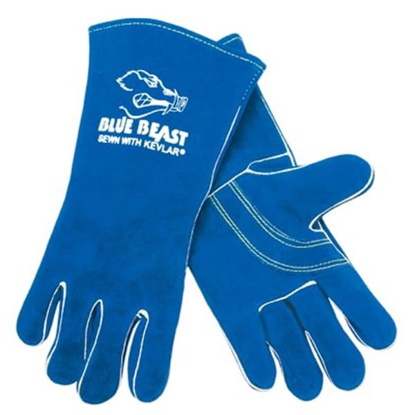 Guantes de soldador de calidad premium de Mcr Safety - 13 pulgadas - Azul - 127-4600