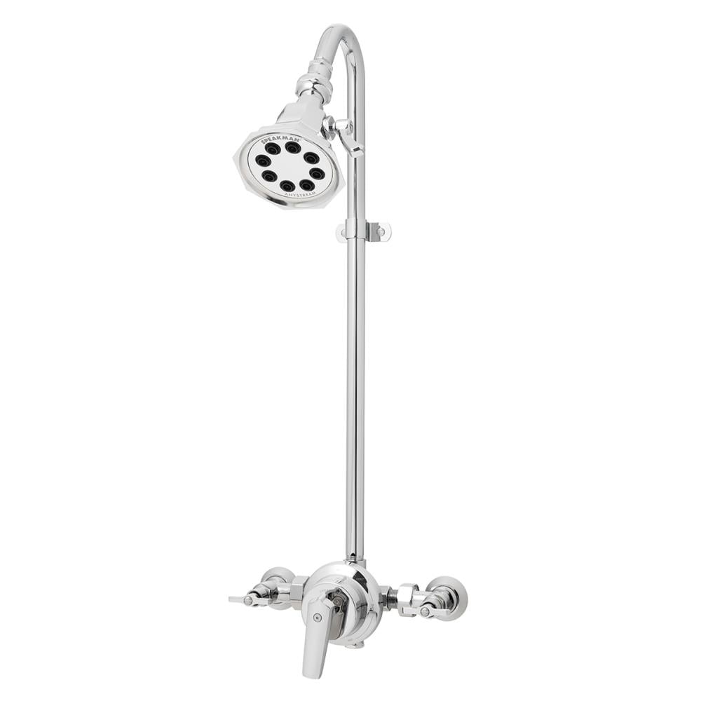 Grifo de ducha multi-función de 2 manijas en cromo pulido marca Speakman Sentinel Mark II con válvula de 4.12 pulgadas - S-1495-3019