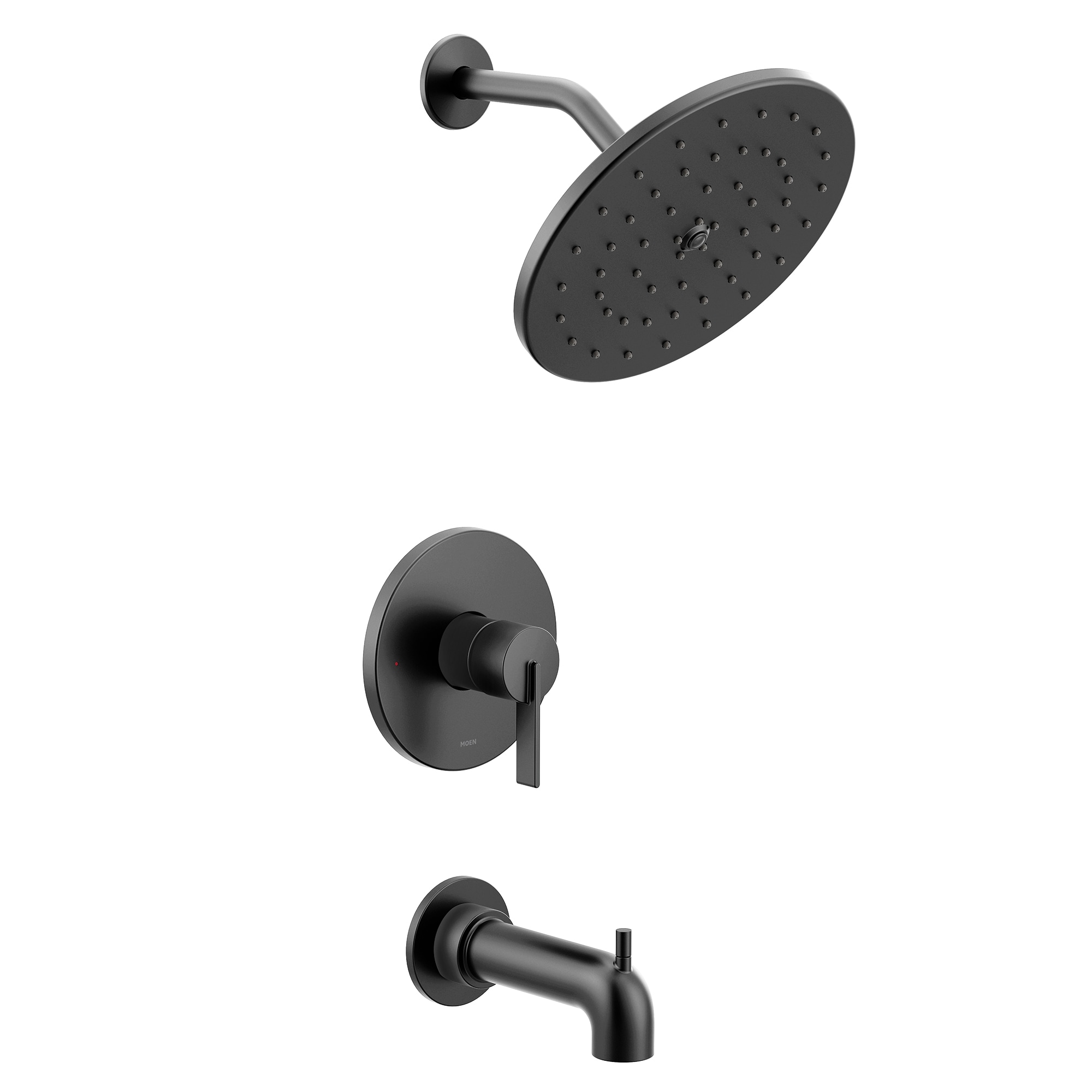 Grifo de ducha de 1 manija en negro mate de 10 pulgadas con función única de Moen Cia UT3363BL