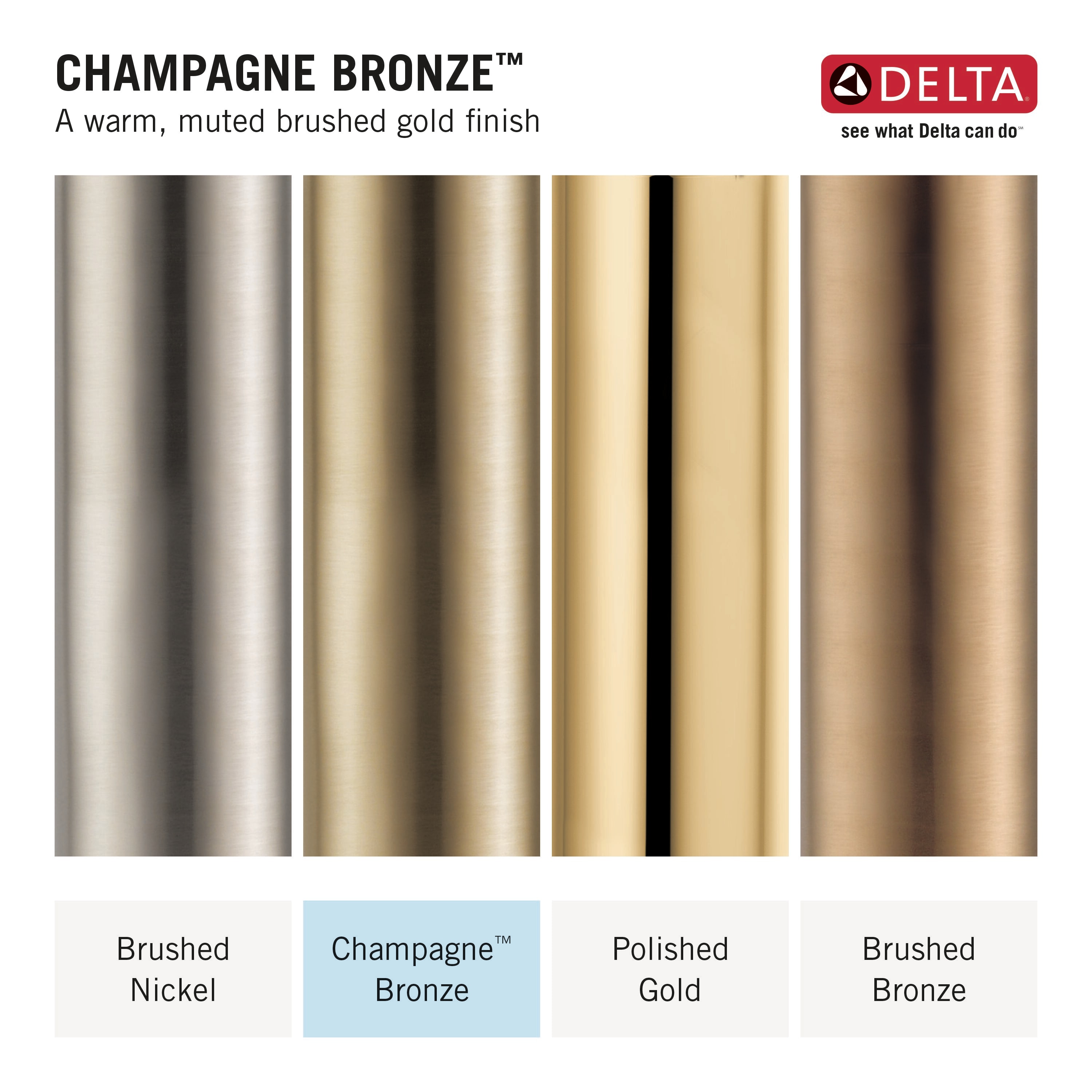 Grifo de ducha redondo de 5.4 pulgadas con acabado Champagne Bronze de un solo mango y función única de Delta Trinsic T14259-CZ