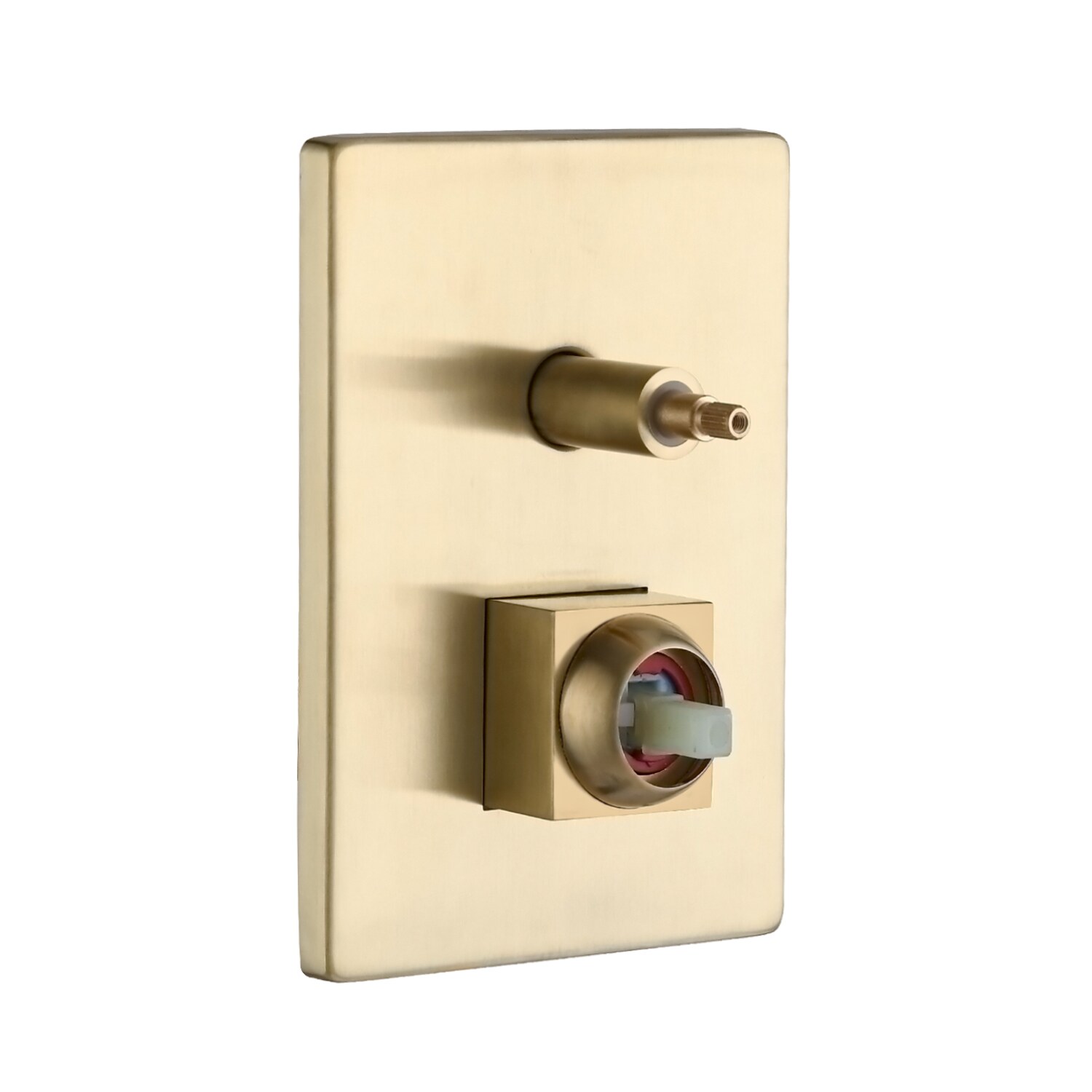 Sistema de regadera de lluvia WELLFOR DT Grifo de regadera en dorado cepillado con 1 mango y función única de 12 pulgadas, cabezal cuadrado con válvula DTG-806CS12BG