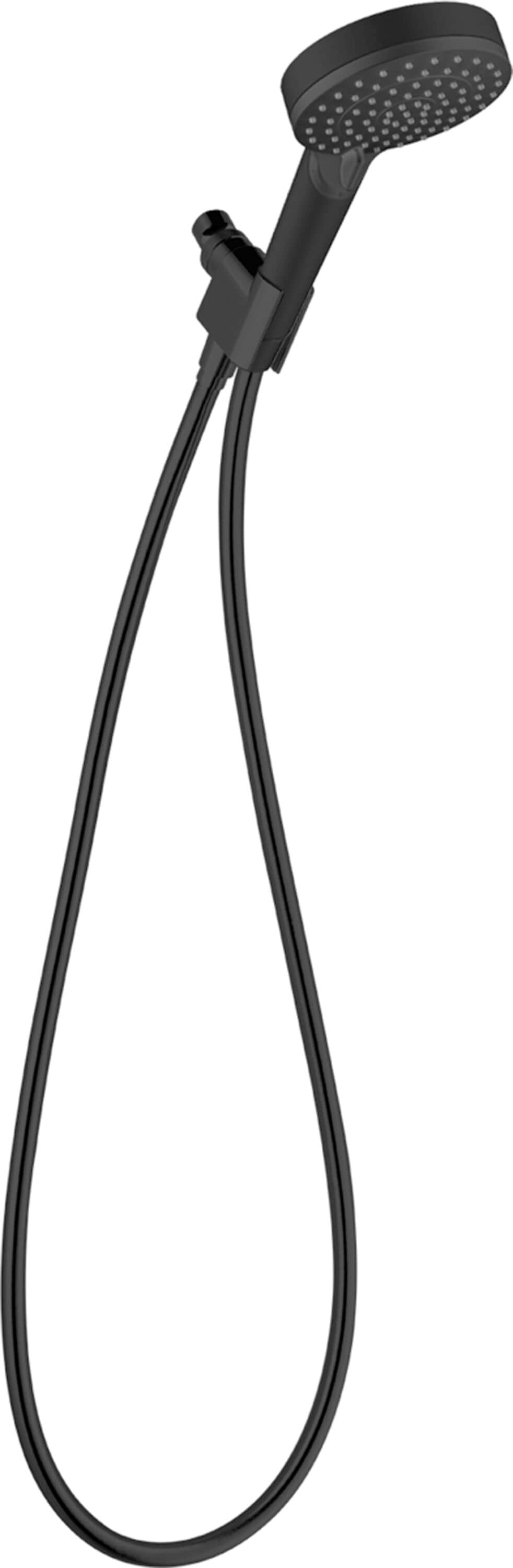 Mezcladora Matte Black Vernis de Hansgrohe Vendida por Separado con Ducha Redonda Multifunción de 4 Pulgadas.