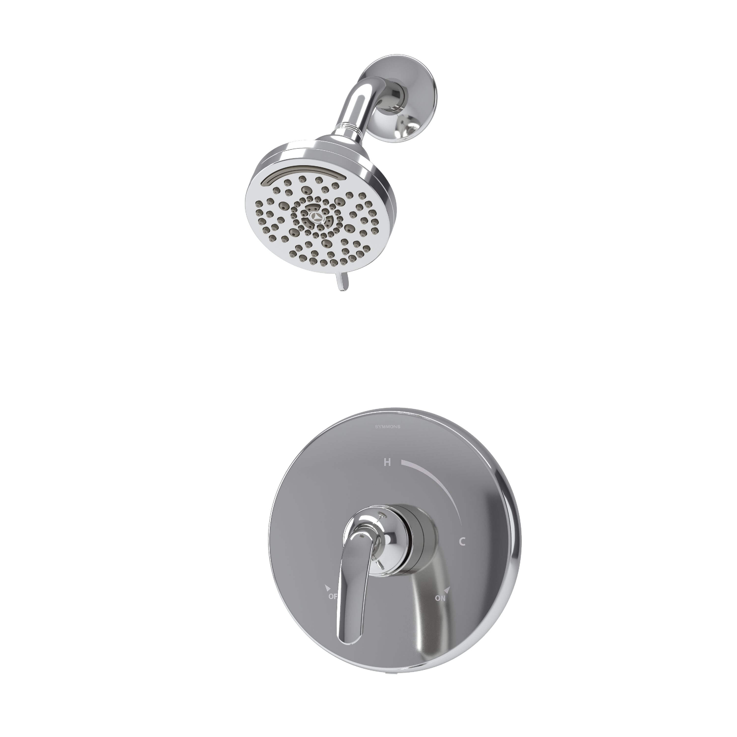 Llave de regadera redonda de 1 mango multifunción de cromo pulido Symmons Elm de 3.94 pulgadas 559115TRM