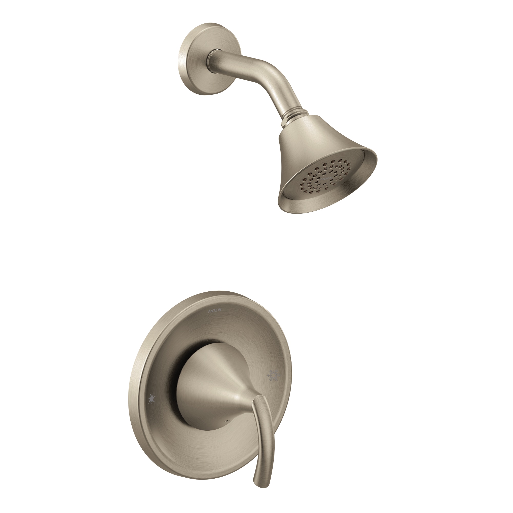 Moen Glyde Grifo de Ducha Redondo de 3.75 Pulgadas de Acero Cepillado con una Manija y Función Individual T2742EPBN