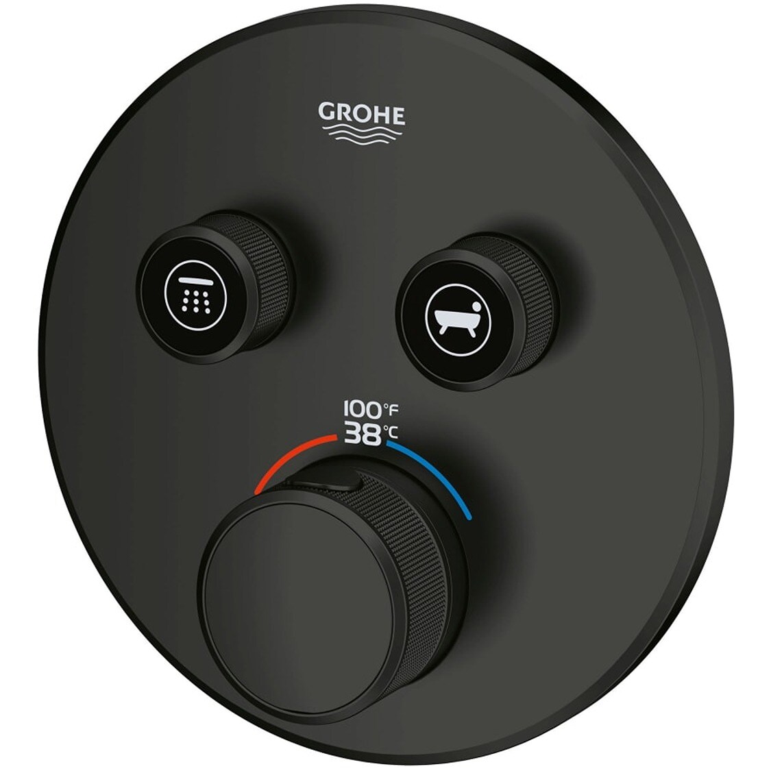 GROHE Negro Mate Se vende por separado Mezcladora para regadera de 6.25 pulgadas 291372430