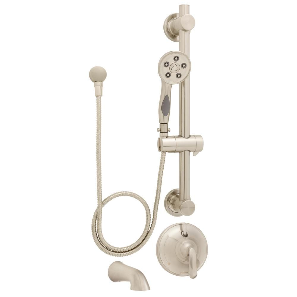 Grifería para bañera y ducha de níquel cepillado de un solo mango y múltiples funciones Speakman Caspian con válvula SM-7490-ADA-PBN de 3.78 pulgadas