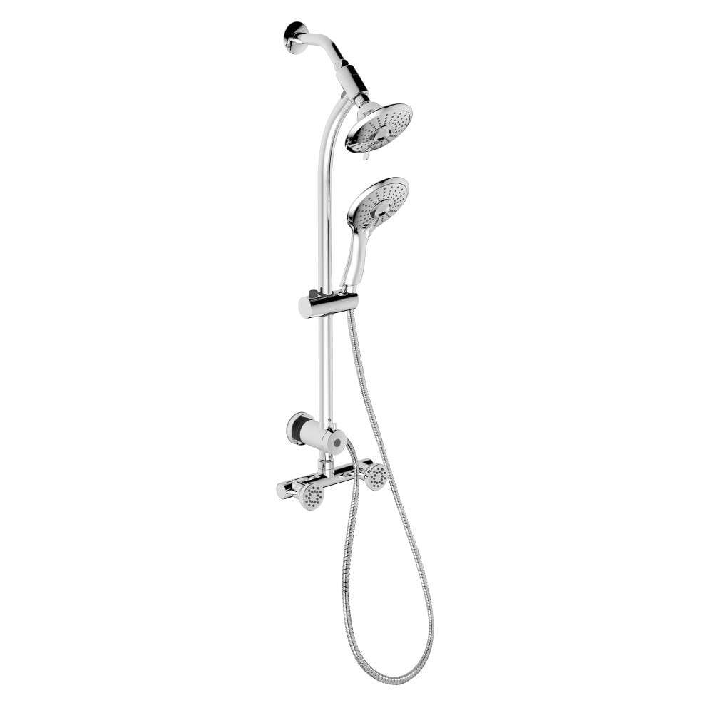 Grifo de ducha redondo de 8.0 pulgadas de función múltiple con acabado cromado pulido (Válvula no incluida) Keeney Symphony SYM018CP