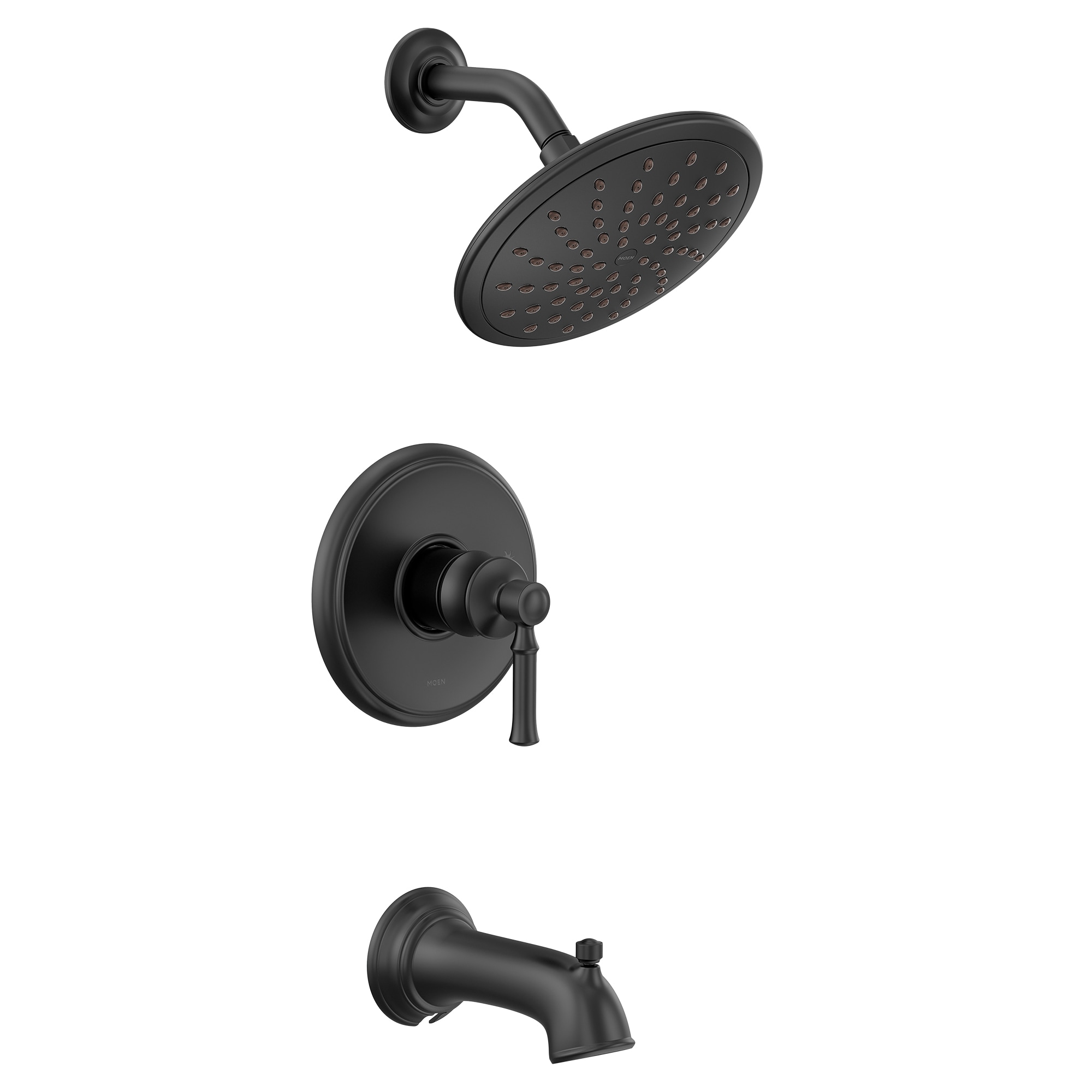 Grifo de regadera de 1 manija y función simple de 4 pulgadas en negro mate Dartmoor de Moen