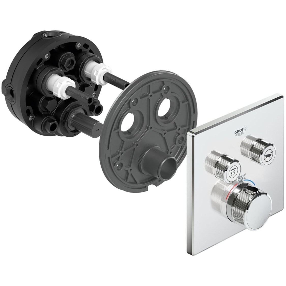 Grohe Negro Mate Se vende por separado Grifo de Ducha de 6.25 Pulgadas 291412430