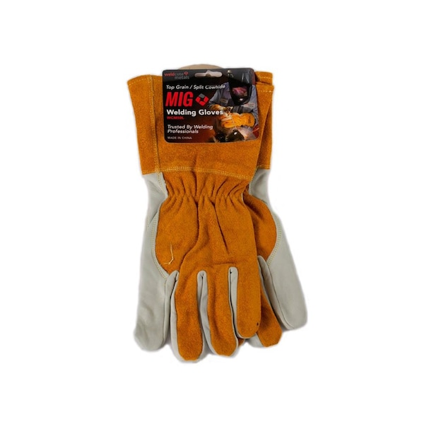 Guante de soldadura Mig Weldcote, de piel de cabra/cuero dividido con hilo de Kevlar en talla mediana - WCM50M