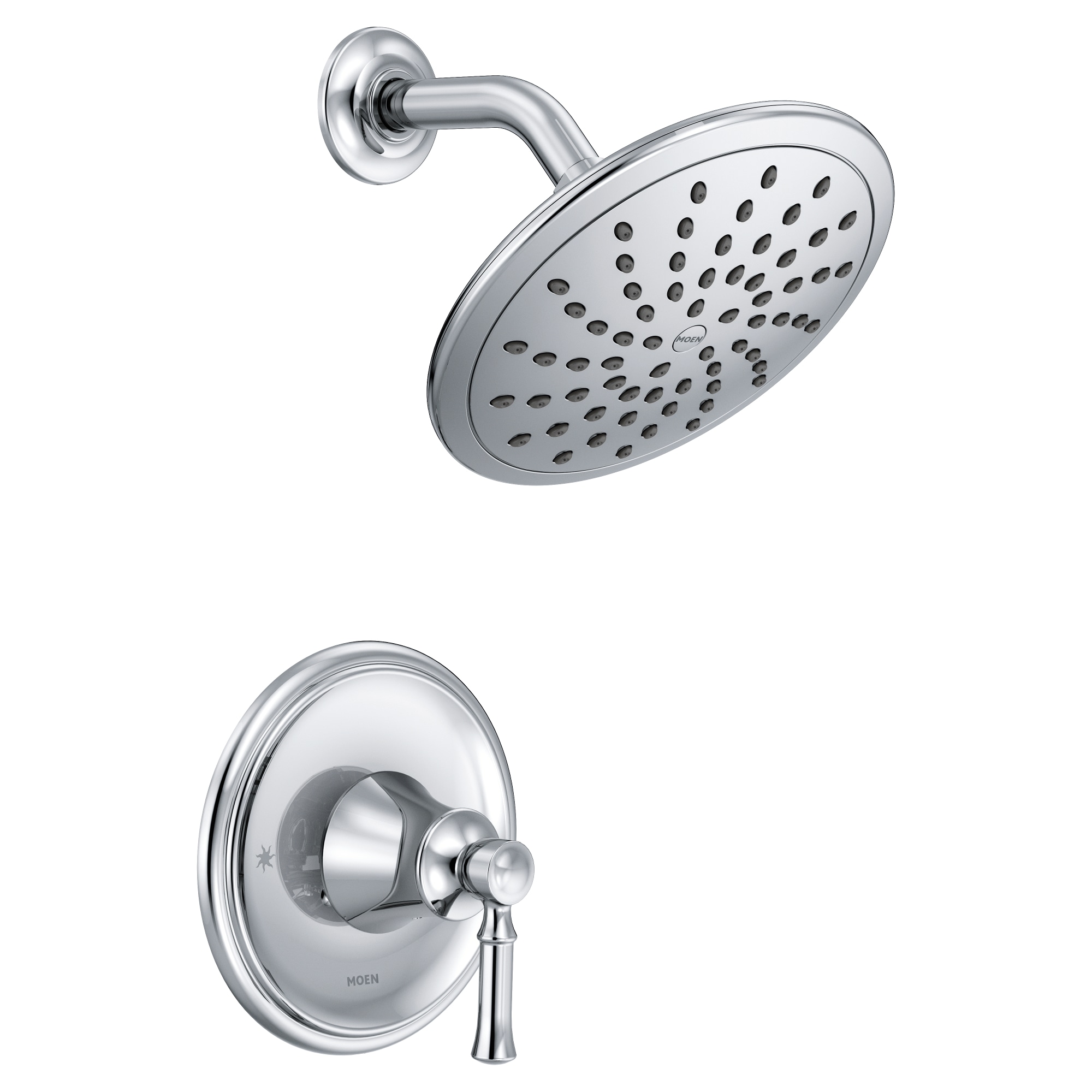 Regadera de Baño de una Manija y una Función de 8 Pulgadas, Cromada Moen Dartmoor T2282EP