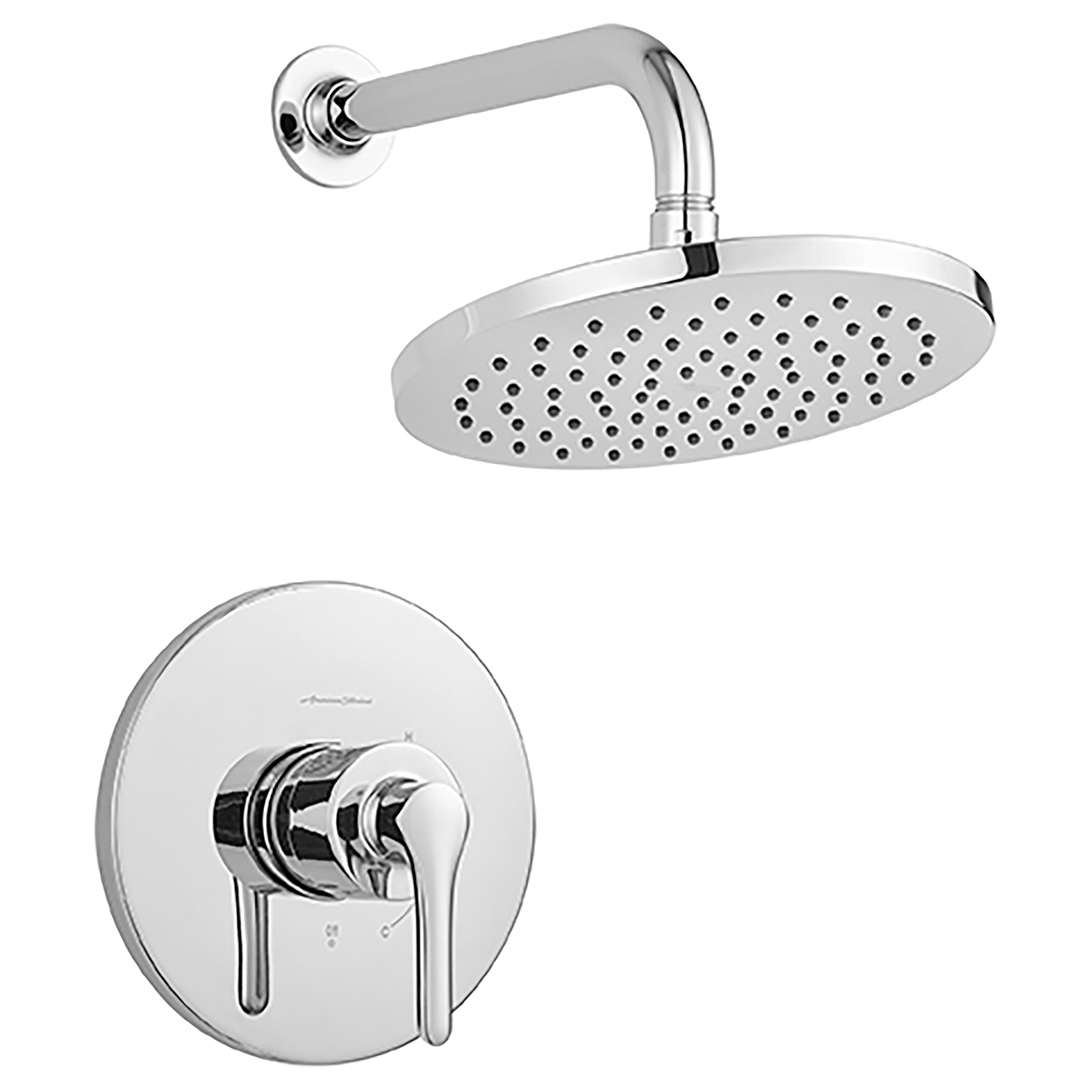 Regadera American Standard Studio S cromada pulida de una sola manija y función única de 8 pulgadas TU105507.002