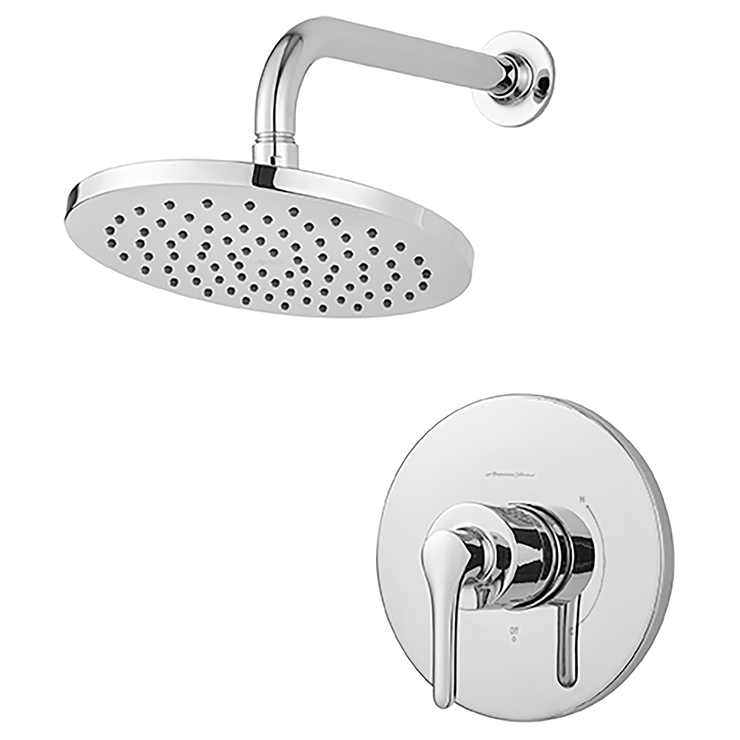 Regadera American Standard Studio S cromada pulida de una sola manija y función única de 8 pulgadas TU105507.002