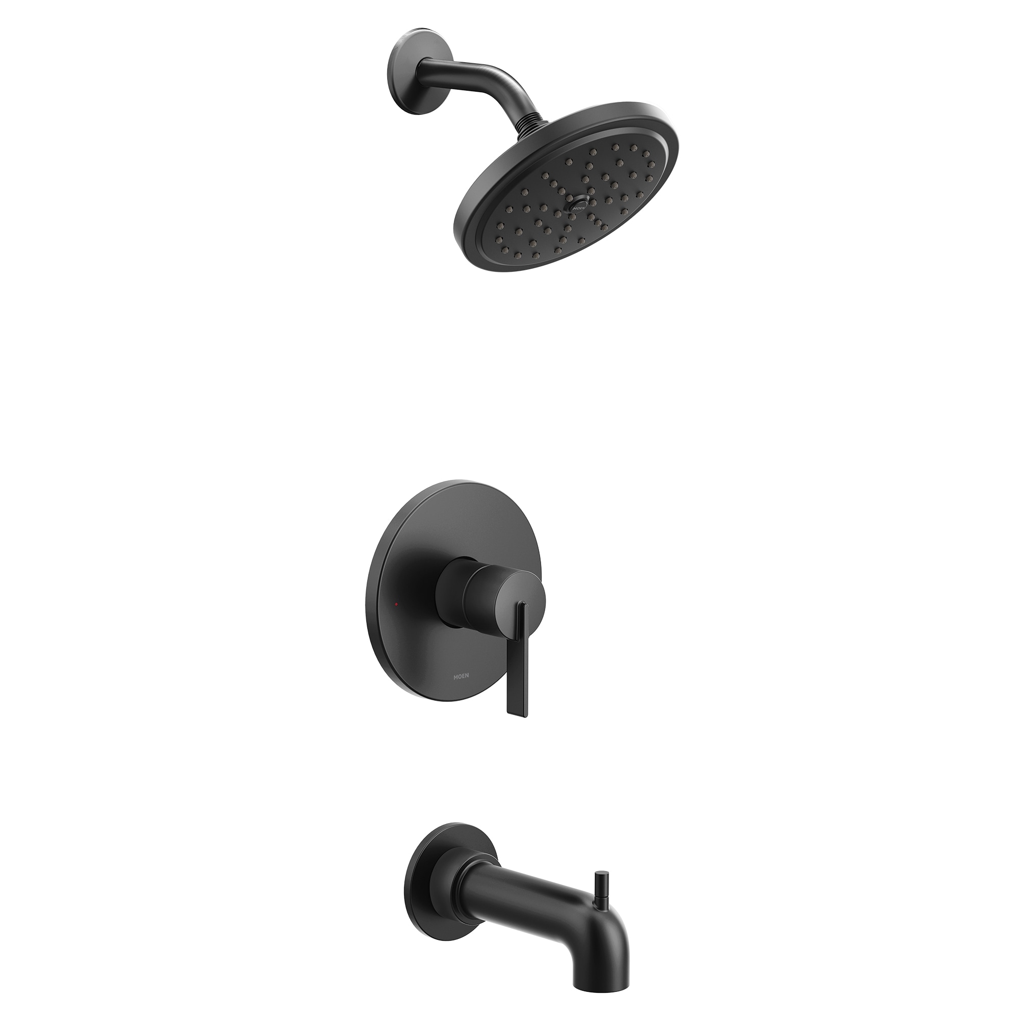 Grifo de ducha de una sola función en negro mate de Moen Cia de 6.75 pulgadas de mango único UT2263EPBL.