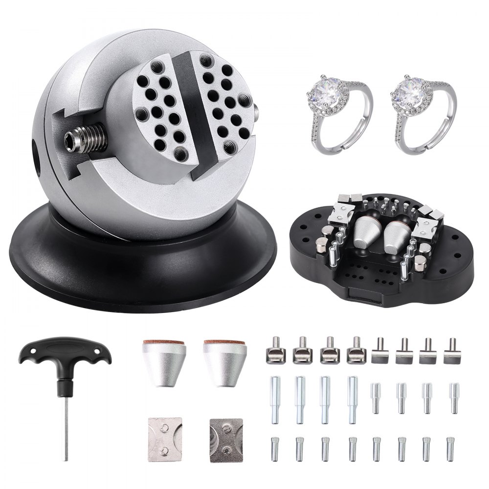 VEVOR Ball Vise, 3" Engraving Setting Tool, 360° Rotation Engraving Block Vise, 30 PCS Attachment Jewelry Engraving Block Tools Standard Block for Gemstone Inlay and Small-Scale Engraving - WNXZSZ213YC314SIPV0
