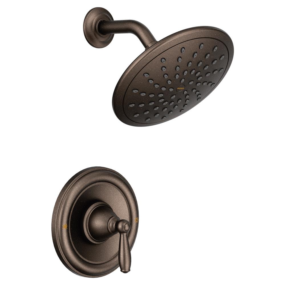 Moen Brantford Grifo de Ducha Redondo de 8 pulgadas con Acabado de Bronce Frotado con Aceite y una sola Manija (Válvula no incluida) T2252EPORB