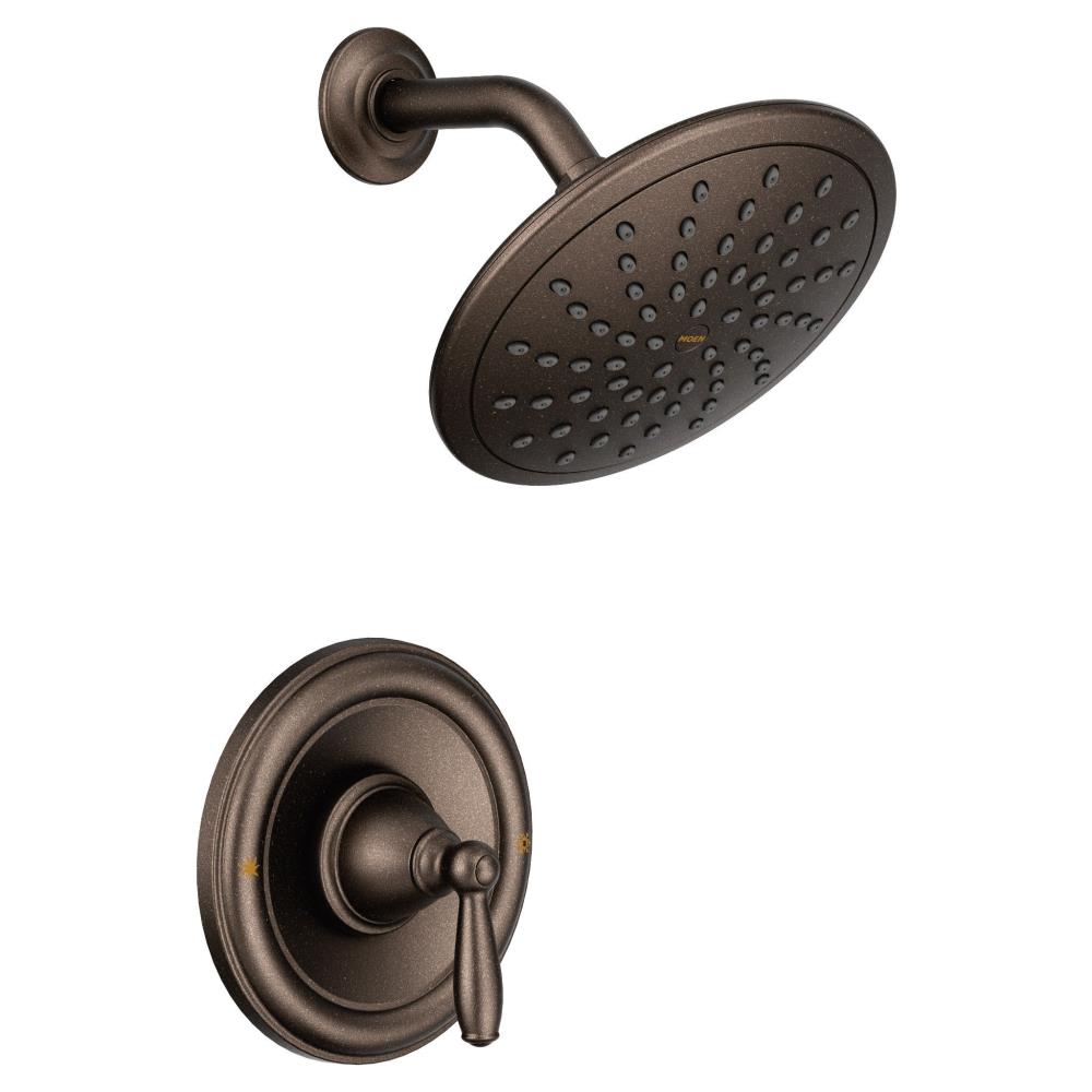 Moen Brantford Grifo de Ducha Redondo de 8 pulgadas con Acabado de Bronce Frotado con Aceite y una sola Manija (Válvula no incluida) T2252EPORB