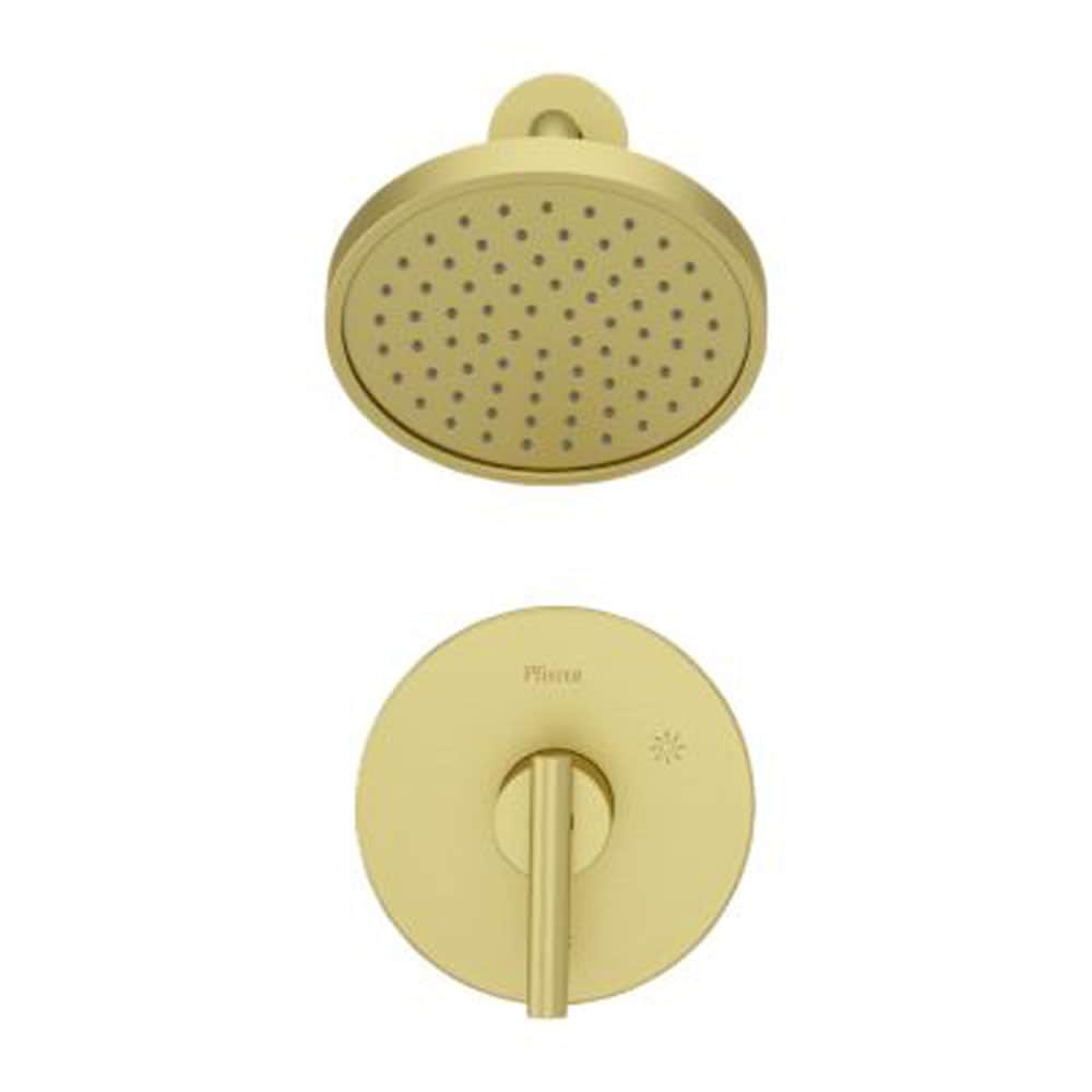 Grifo de ducha redondo de 7.0 pulgadas en color dorado cepillado de un solo mango y función única Contempra LG89-7NCBG de Pfister