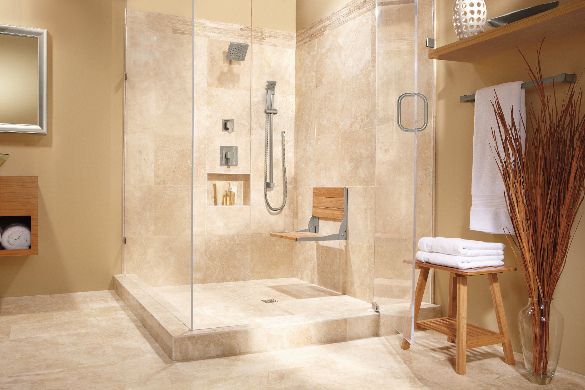Regadera de baño redonda de una sola función de níquel cepillado Moen 90 Degree - TS2712EPBN