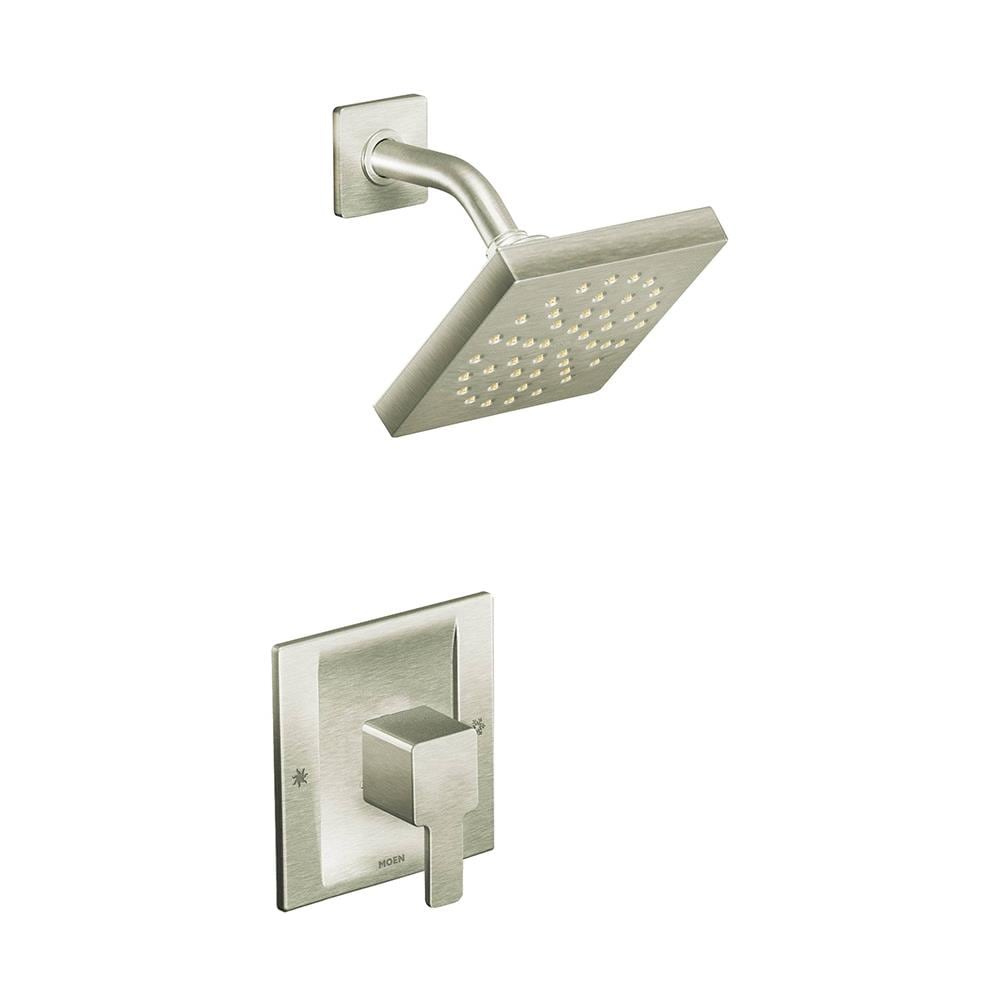 Regadera de baño redonda de una sola función de níquel cepillado Moen 90 Degree - TS2712EPBN