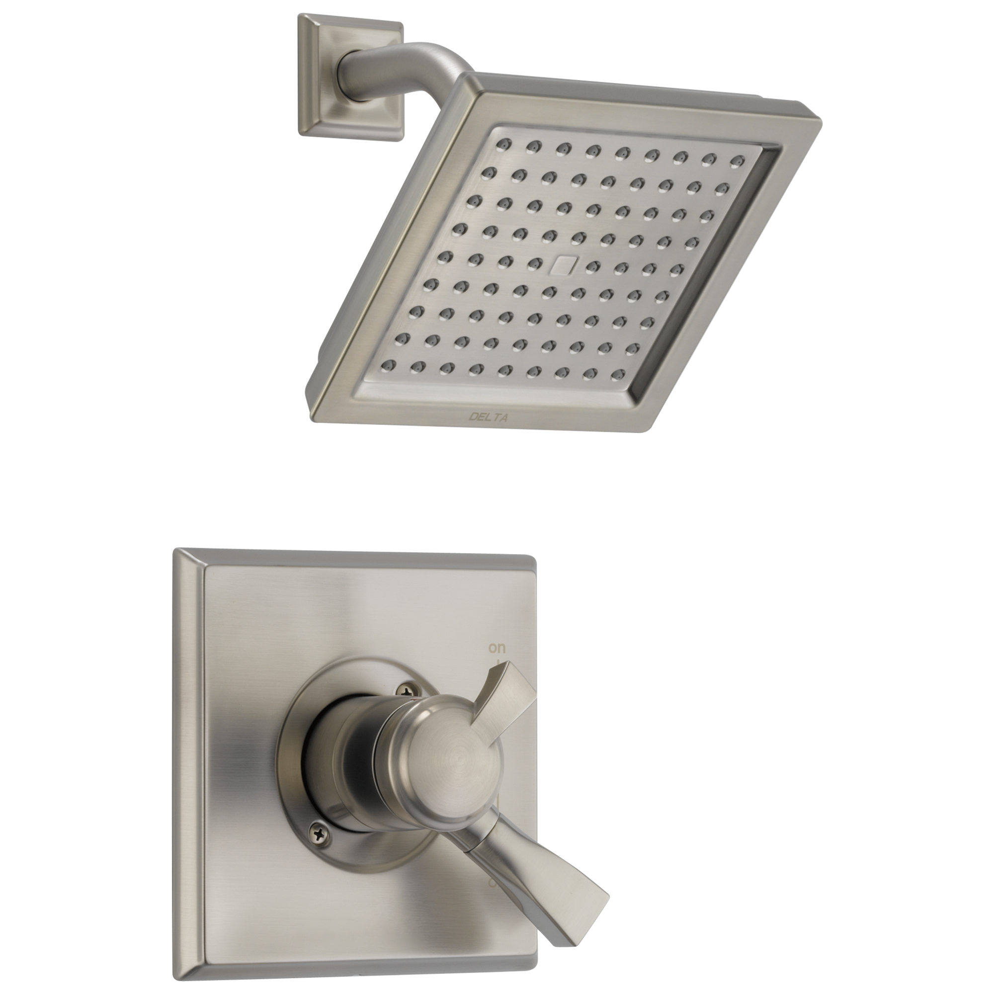 Grifo para regadera de 2 manijas Delta Dryden de acero inoxidable con función única de 6.5625 pulgadas cuadradas - T17251-SS-WE